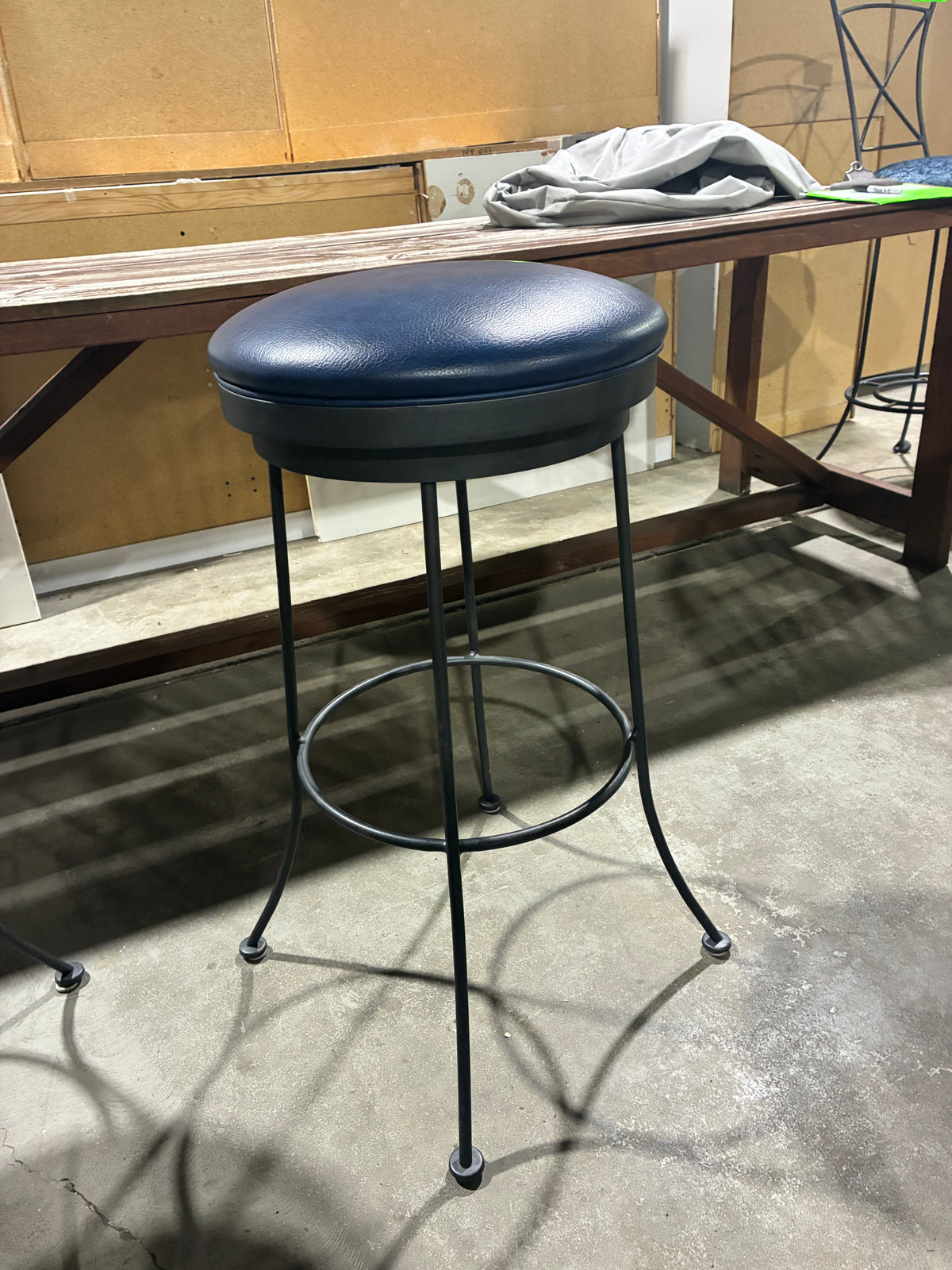 Blue Swivel Bar Stool
