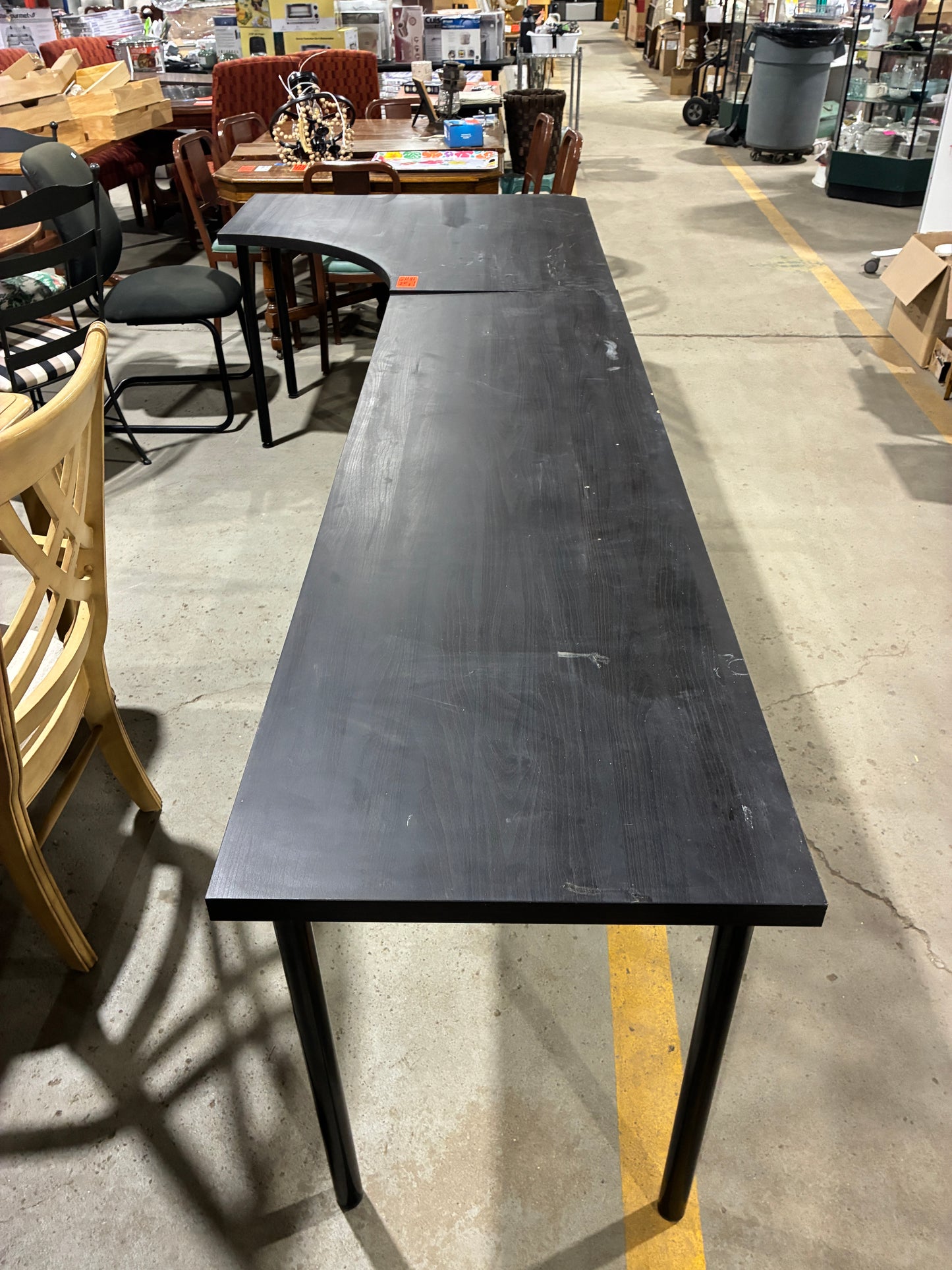 Modern Black Table Set with Metal Legs (2 Pieces)