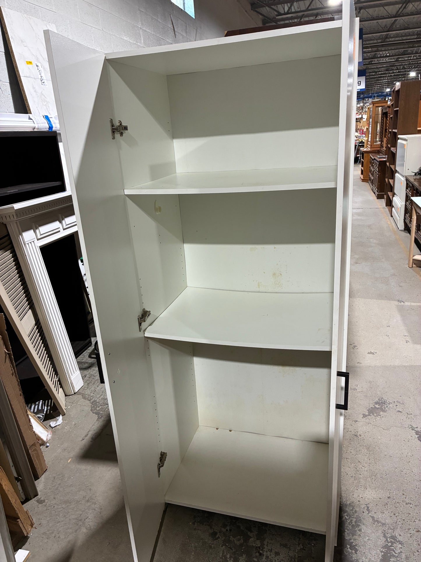 White Storage Cabinet with Adjustable Shelving