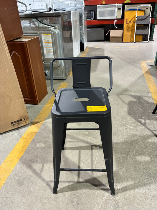Black Industrial Metal Counter Stool