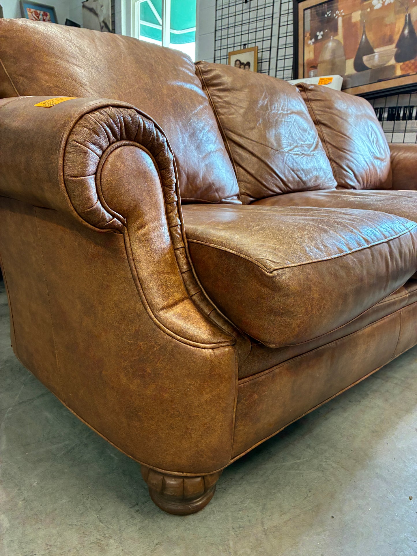 Alexander Julian Home Colours Brown Leather Sofa