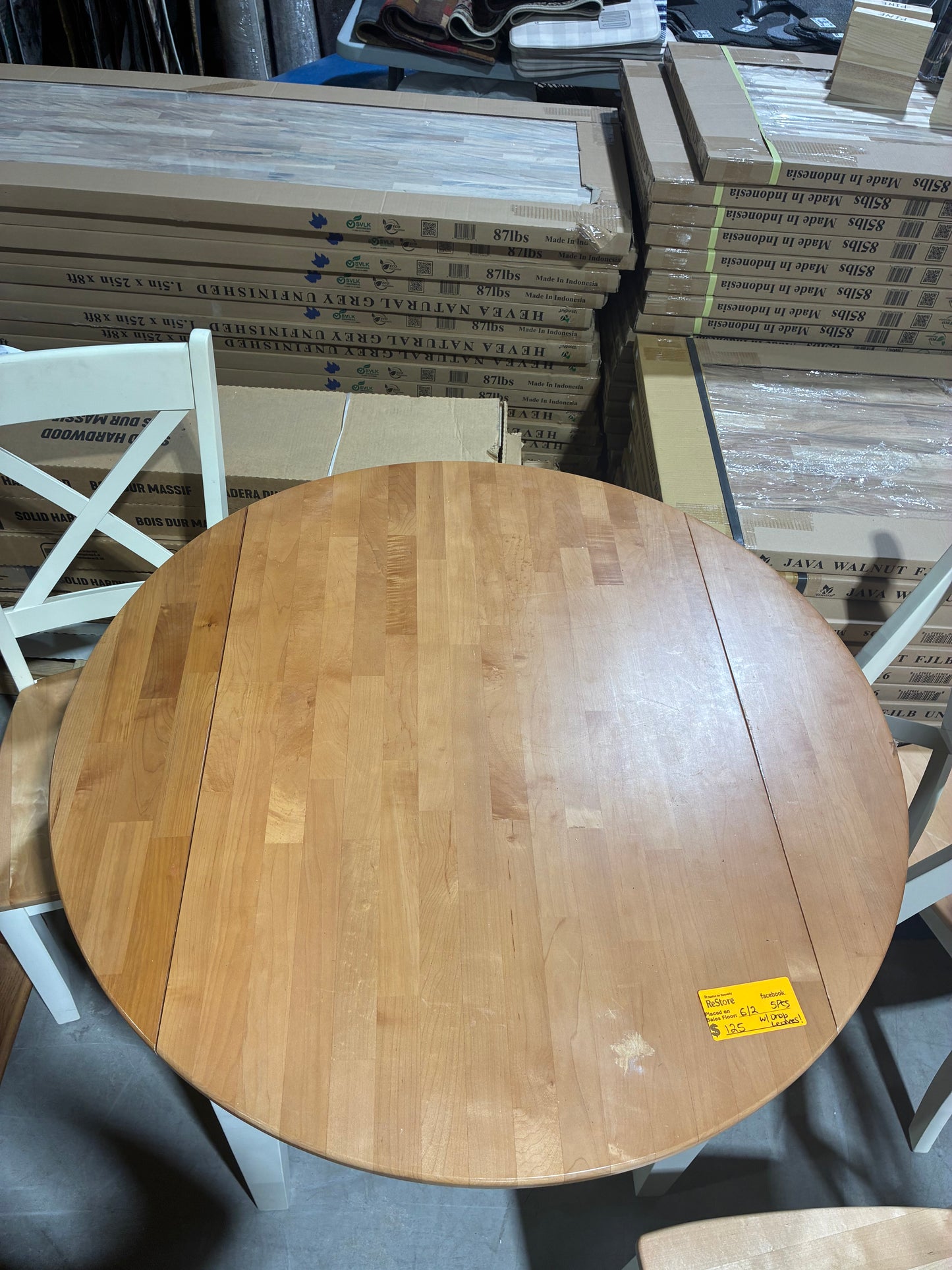Five-Piece Dining Set with 4 Chairs and Drop-Leaf Table