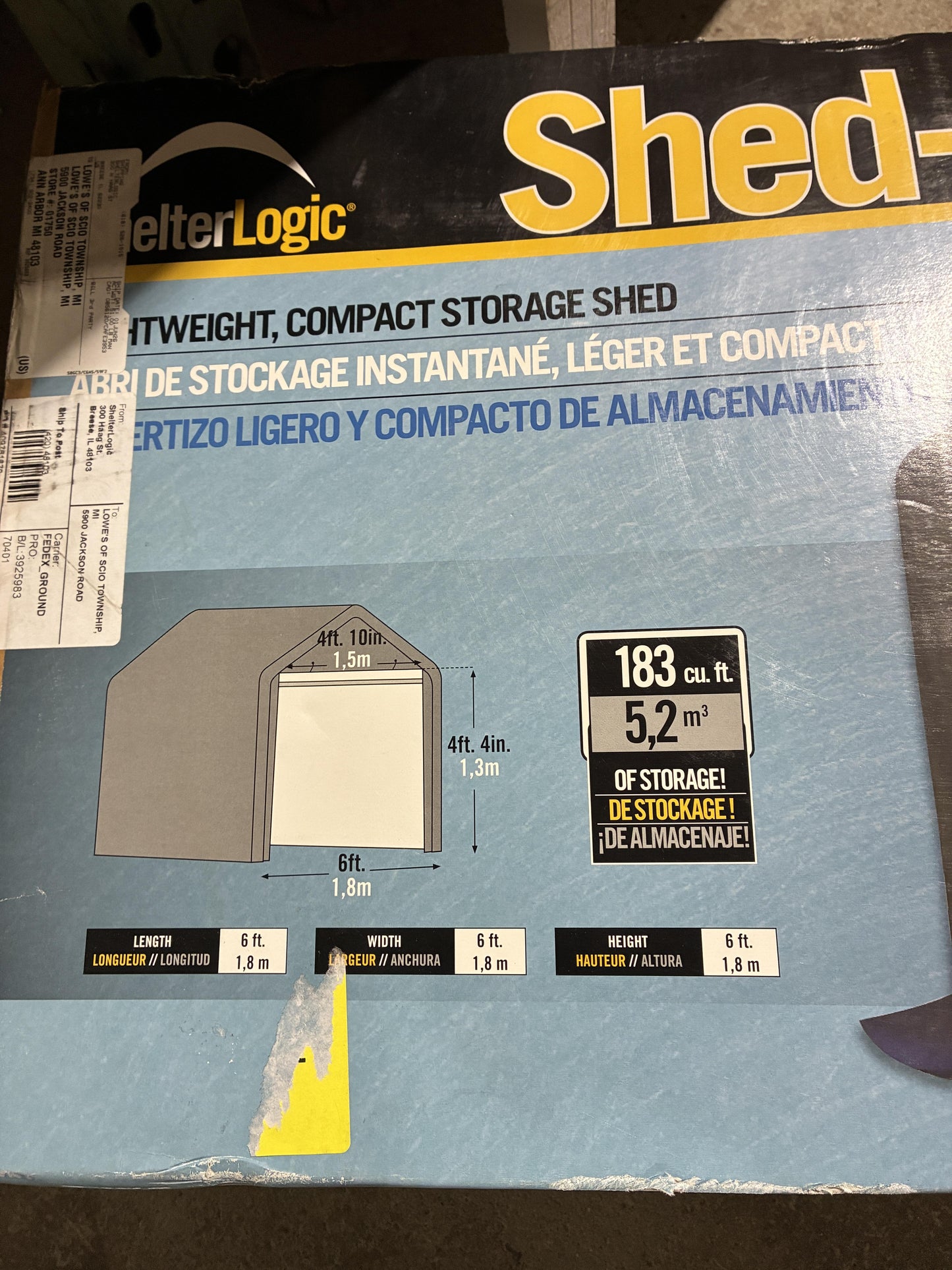 ShelterLogic Shed-in-a-Box 6' x 6' Compact Storage Shed