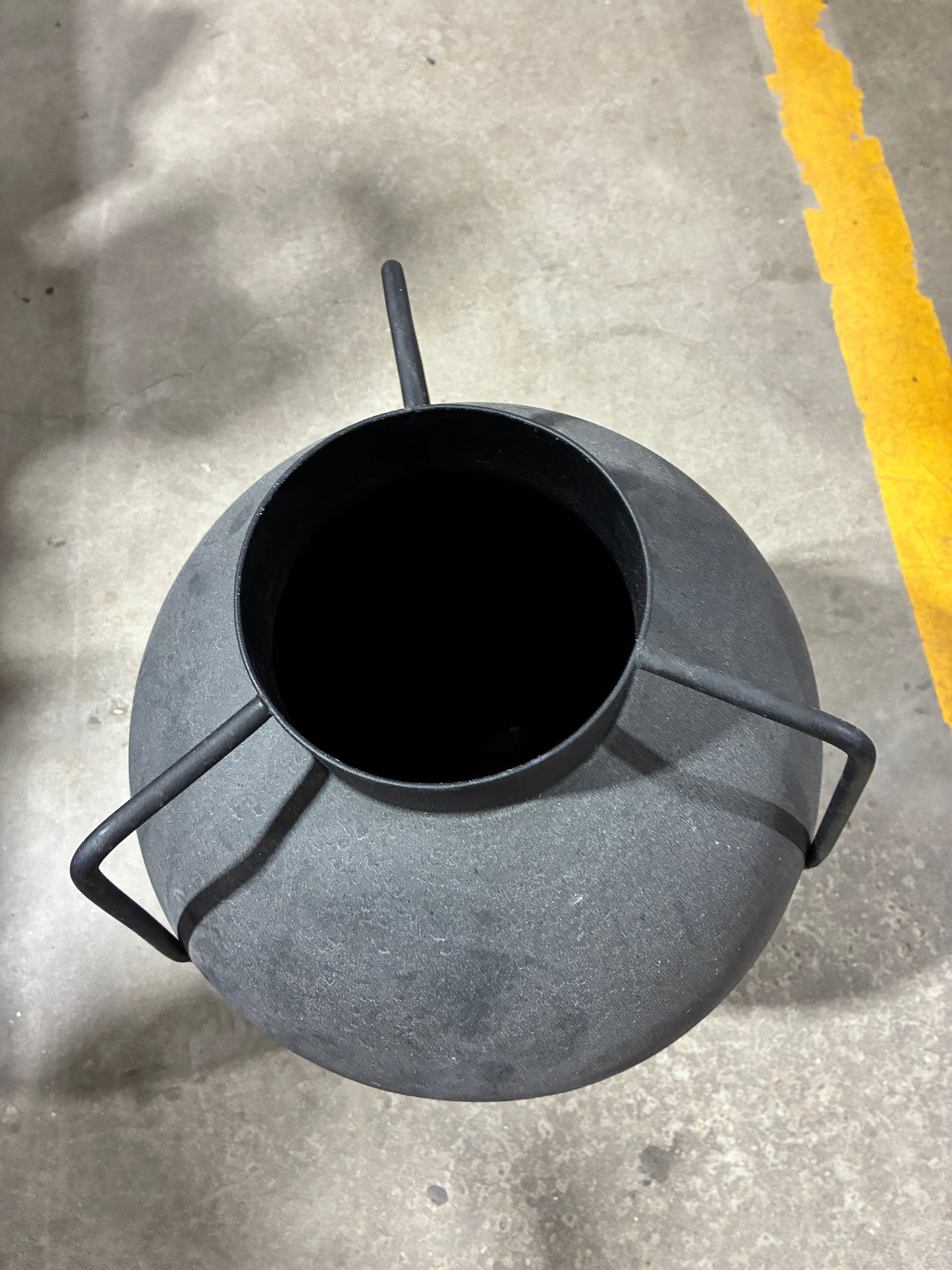 Modern Black Metal Floor Vase