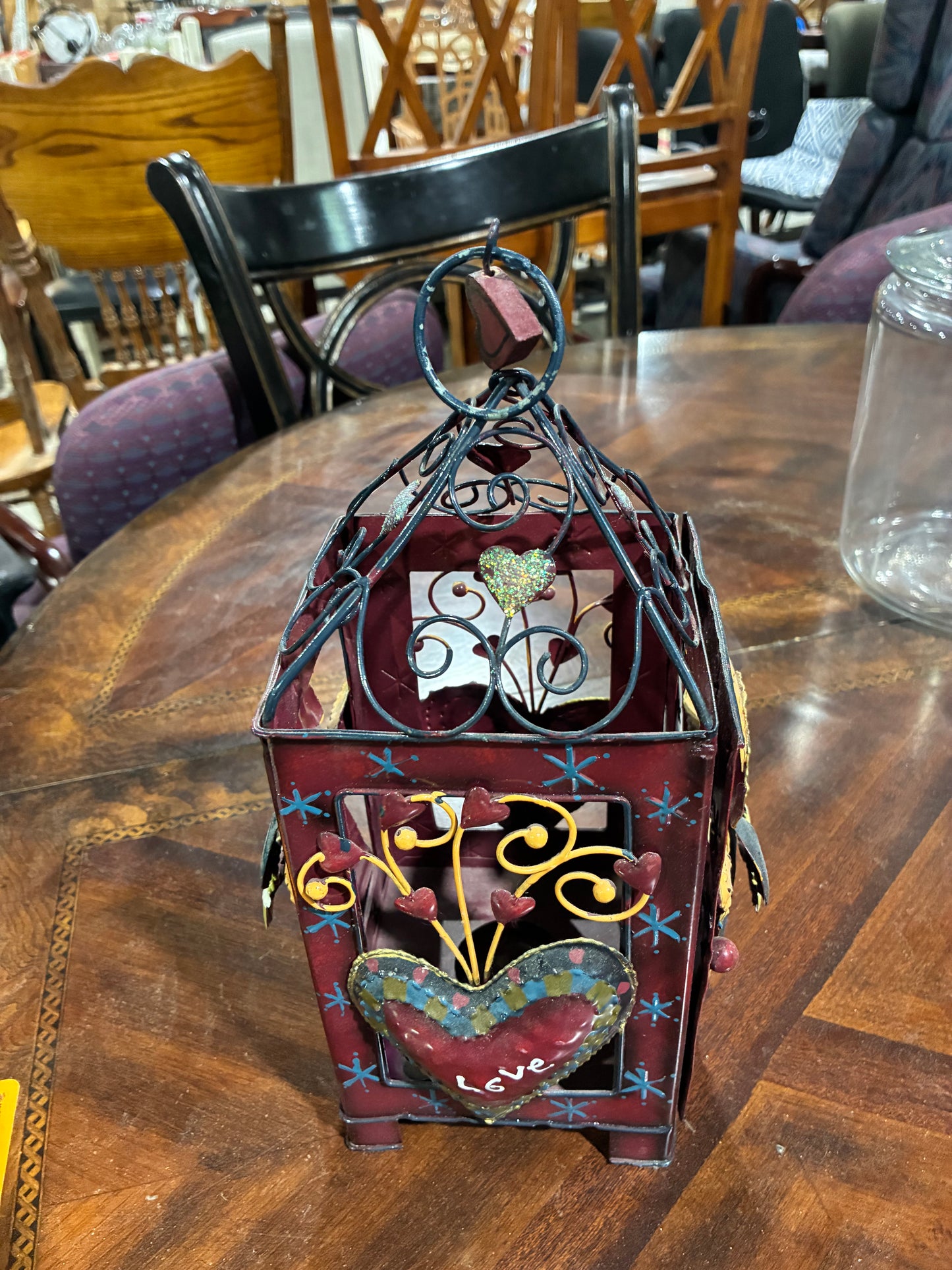Heart & Angel Decorative Metal Lantern Candle Holder