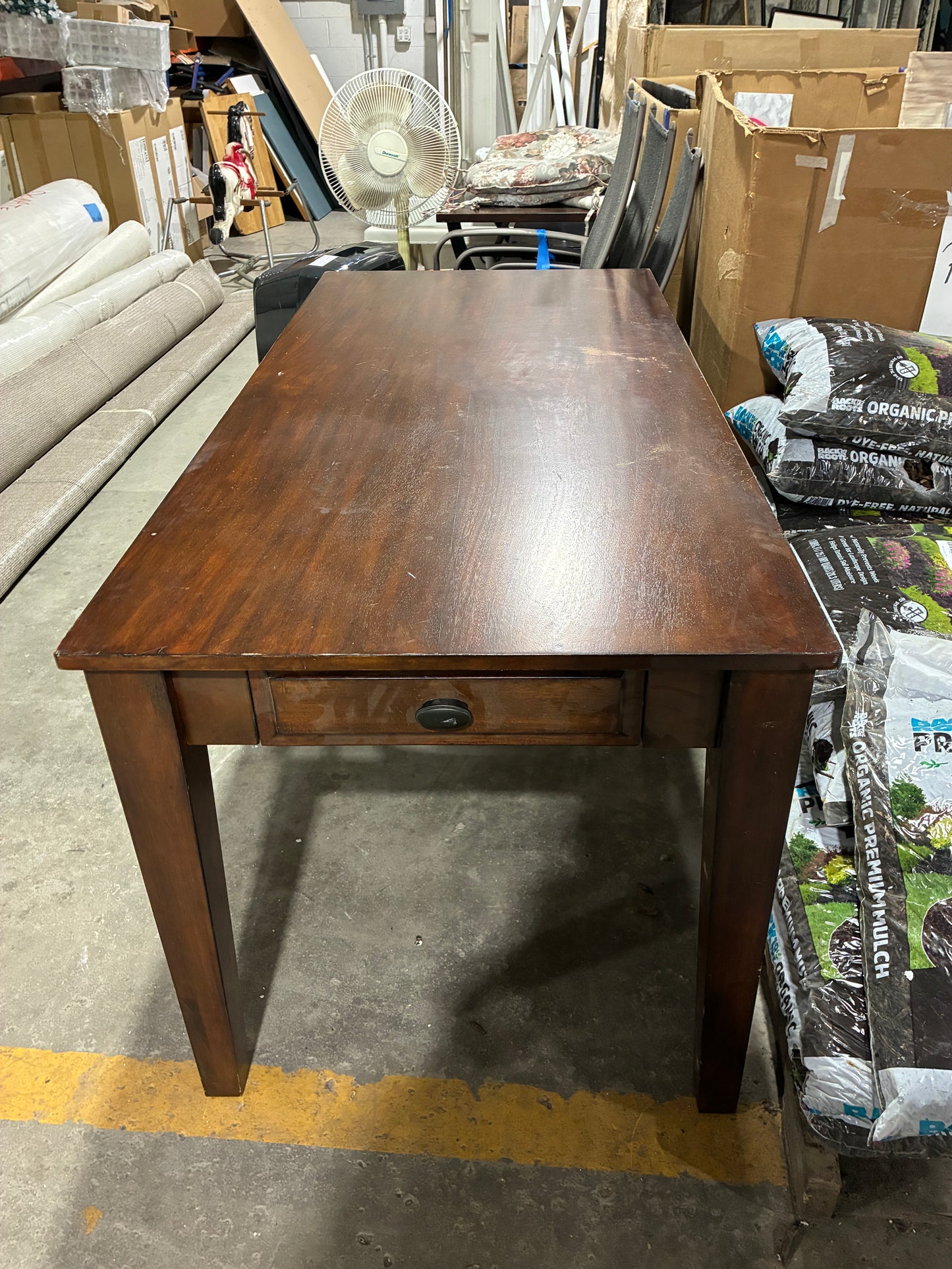 Wood Table with Three Drawers