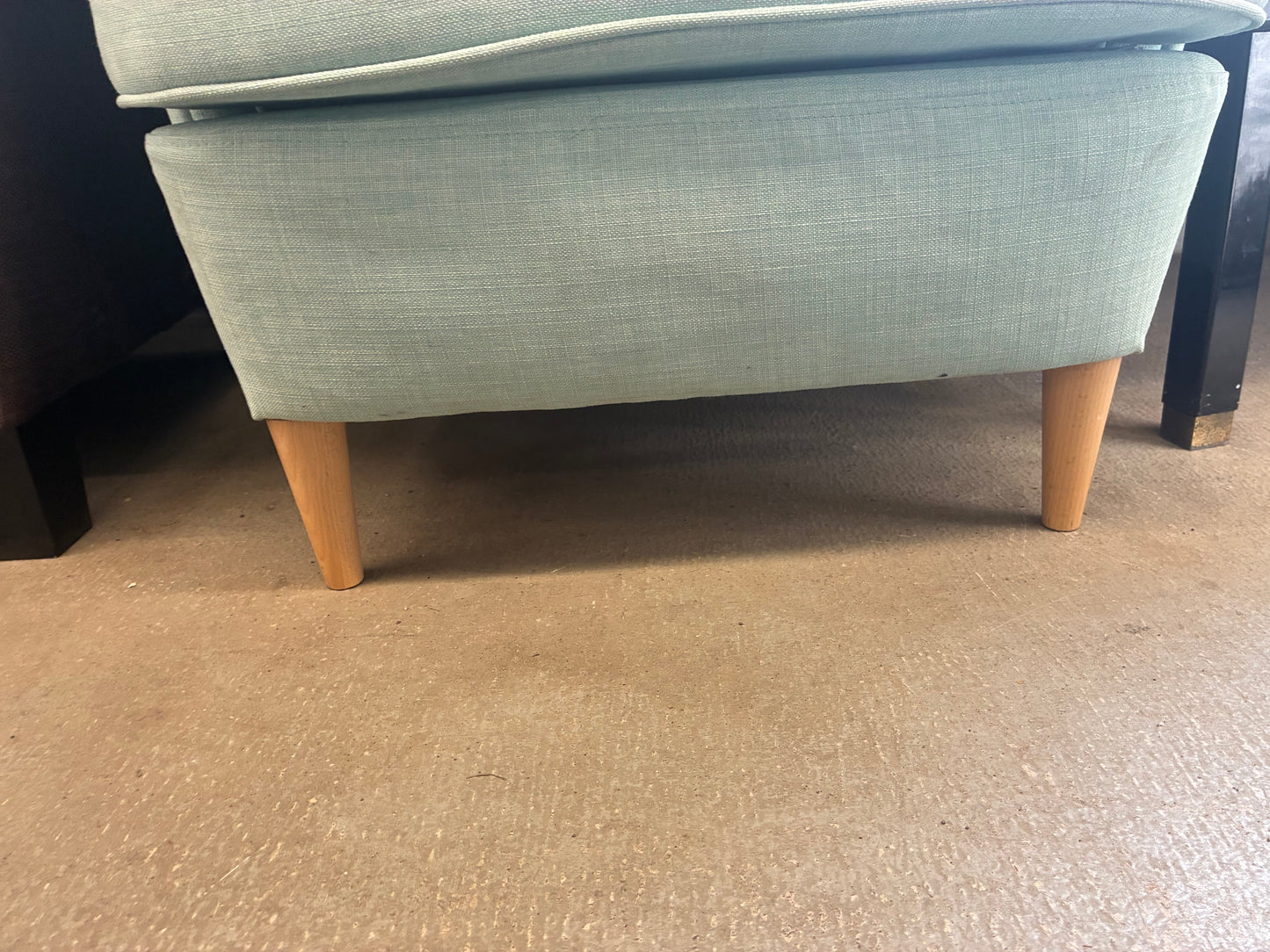 Light Blue Wingback Chair and Ottoman Set