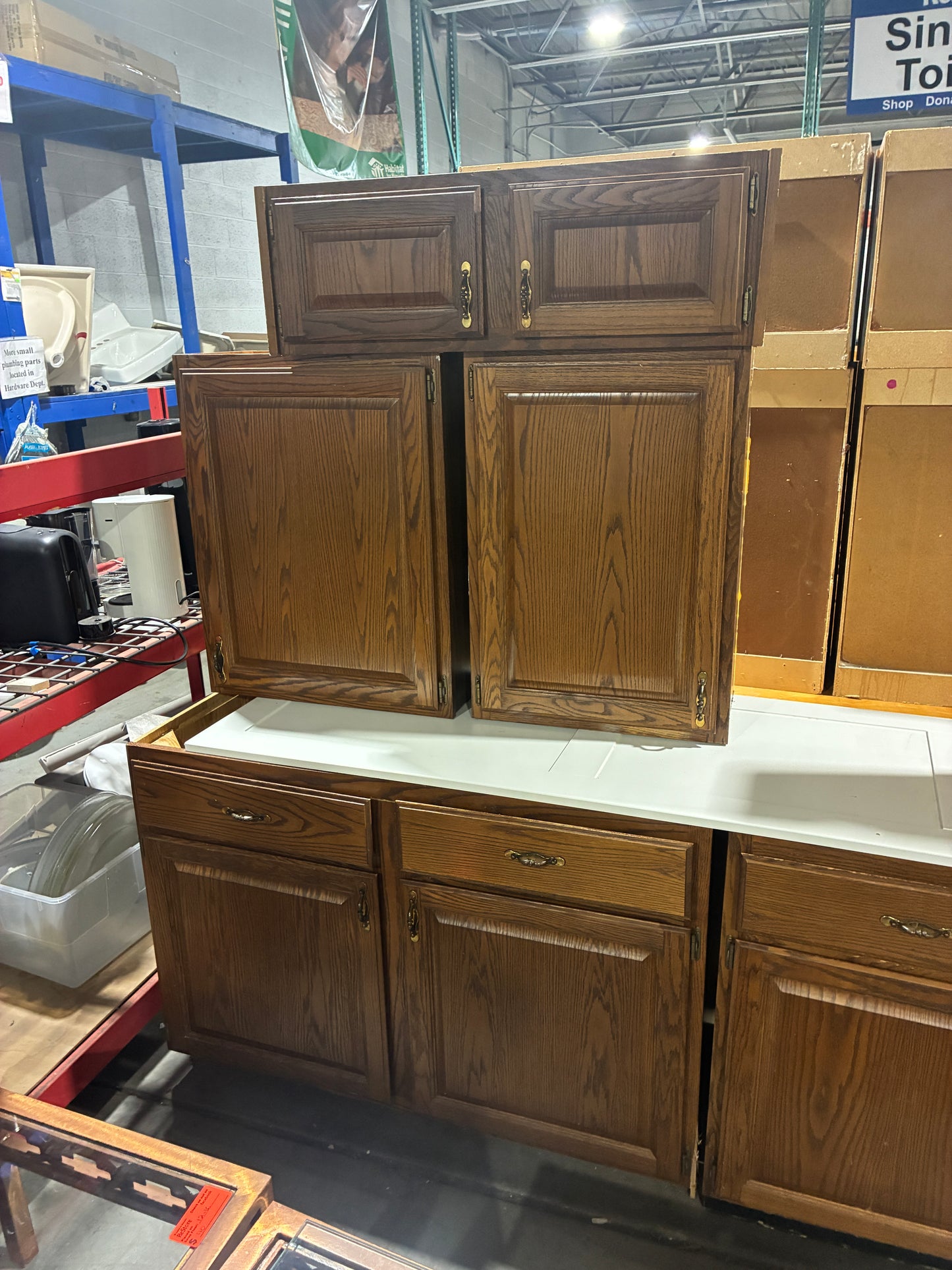 Wood 10 Piece Kitchen Cabinet Set with Upper and Lower Cabinets