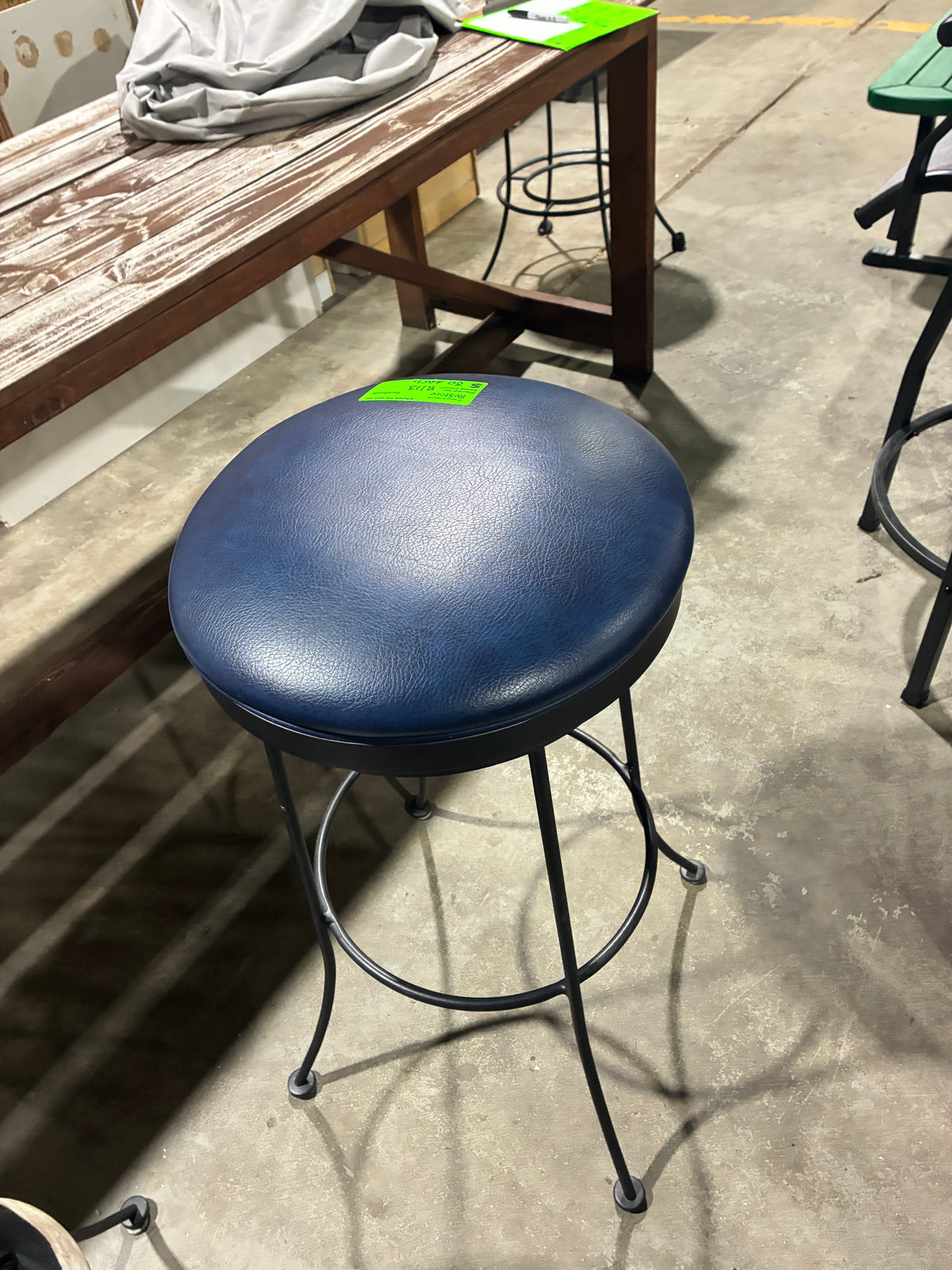 Blue Swivel Bar Stool