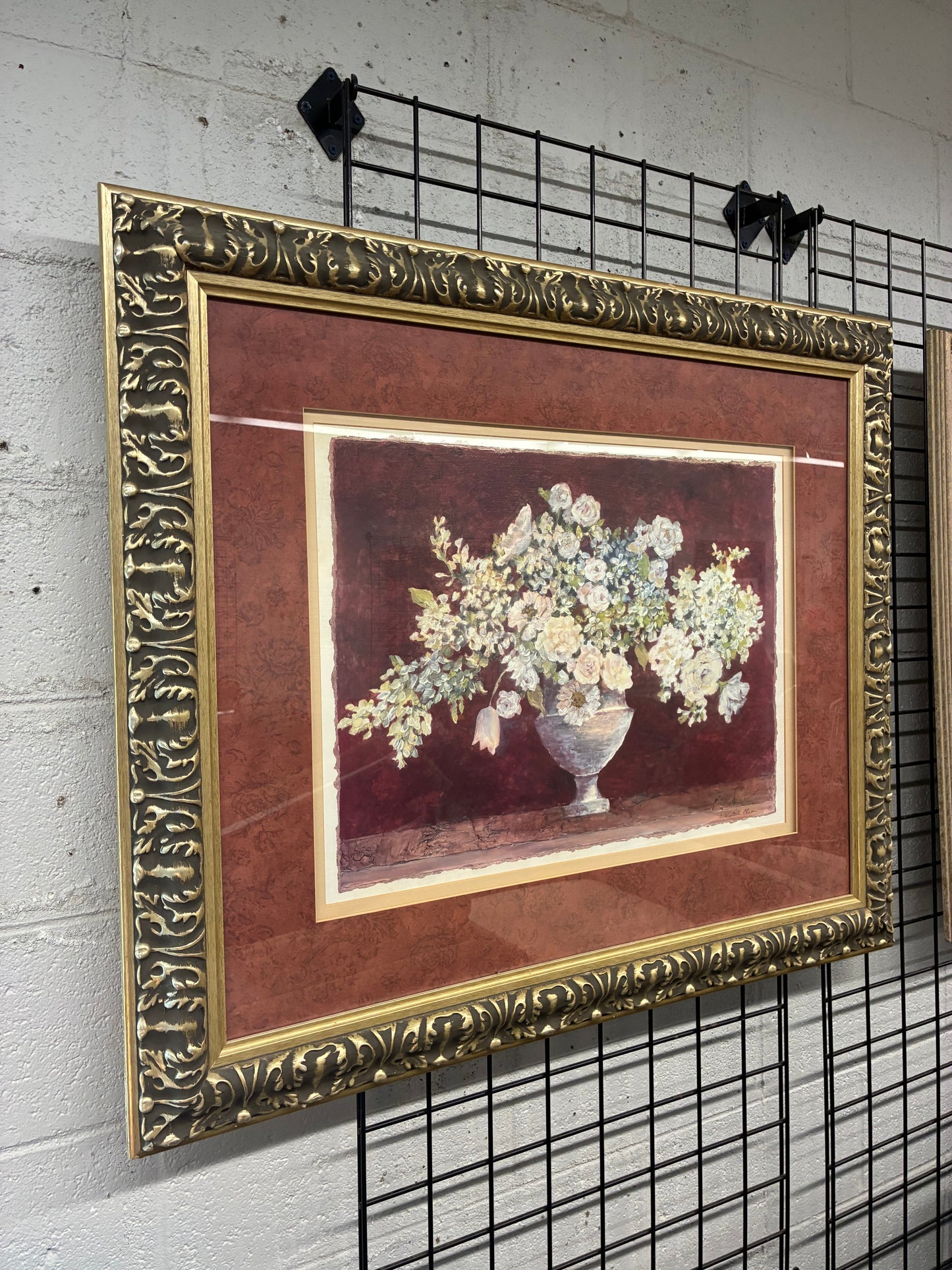 Ornate Floral Framed Wall Art Print
