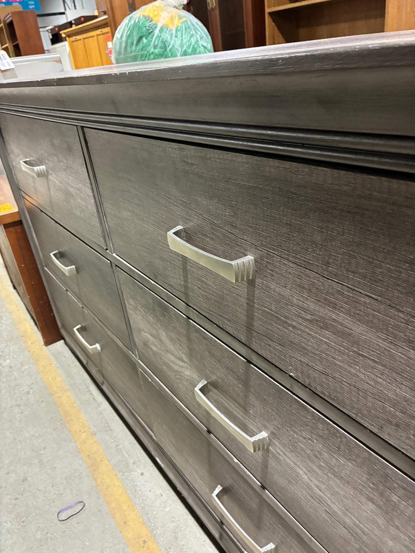 Modern Gray Six-Drawer Dresser