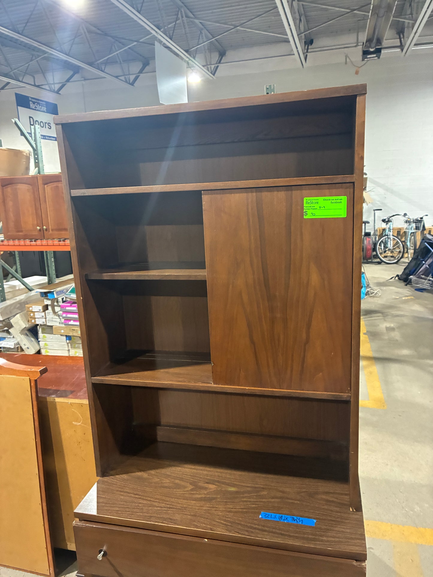 Mid-Century Style Storage Cabinet with Hutch