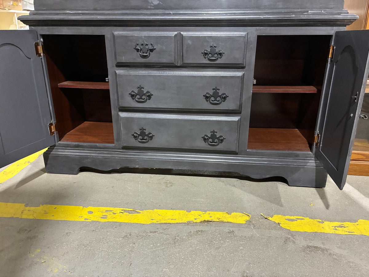 Black Lighted China Cabinet & Display Hutch