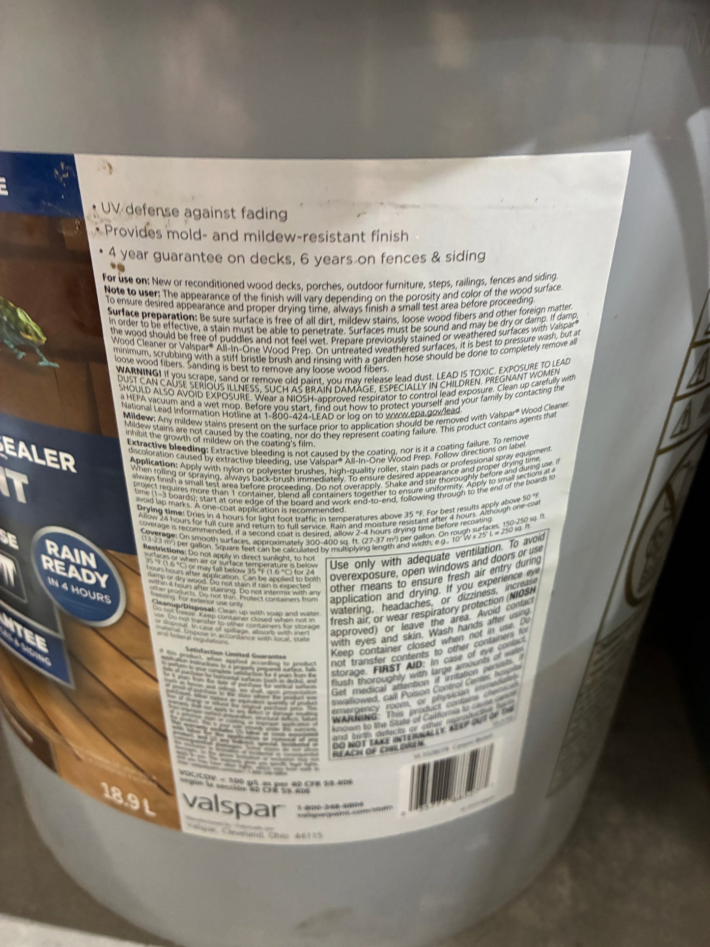 Valspar One Coat Exterior Stain & Sealer Transparent (Canyon Brown) 5 Gallon