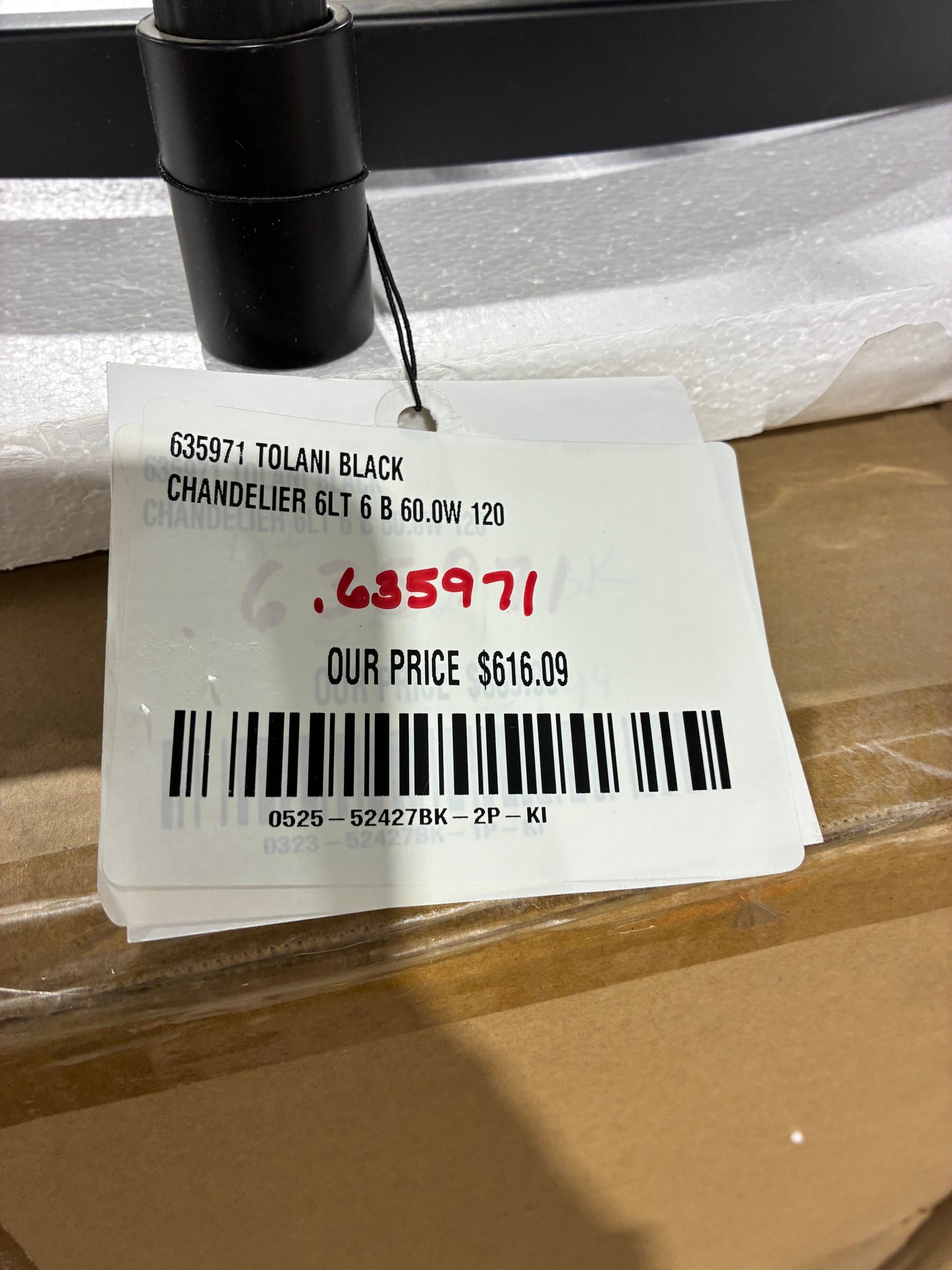 Tolani Black 6 Light Chandelier (Model 635971)
