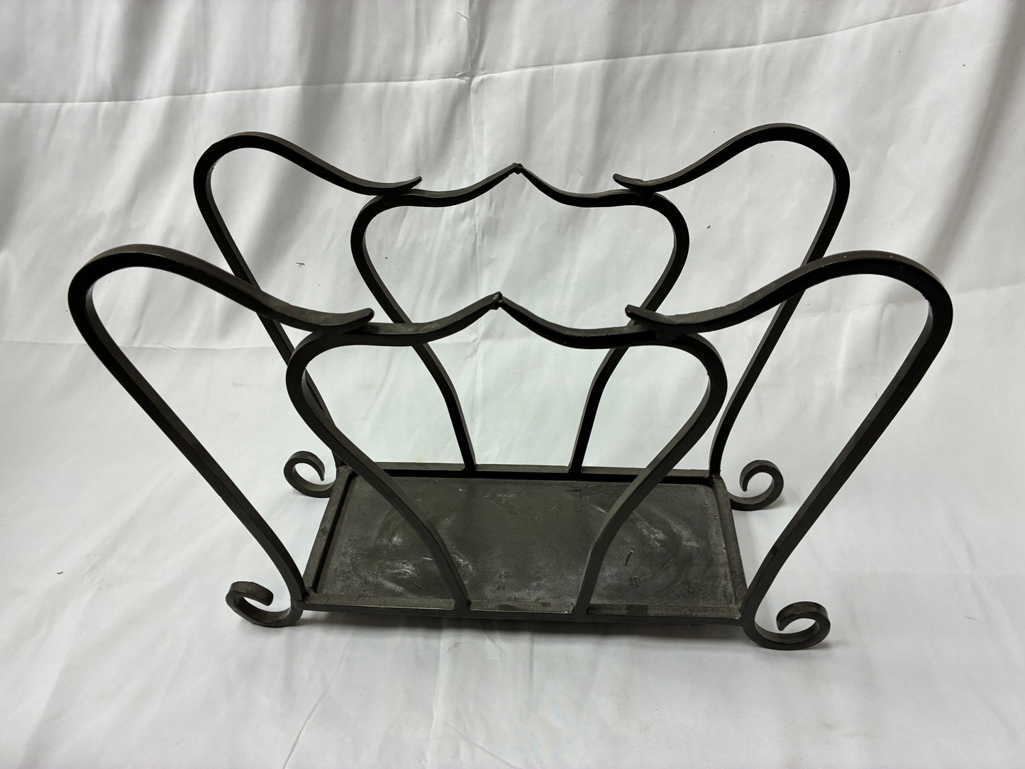 Decorative Metal Utensil Holder with Dual Galvanized Measuring Buckets