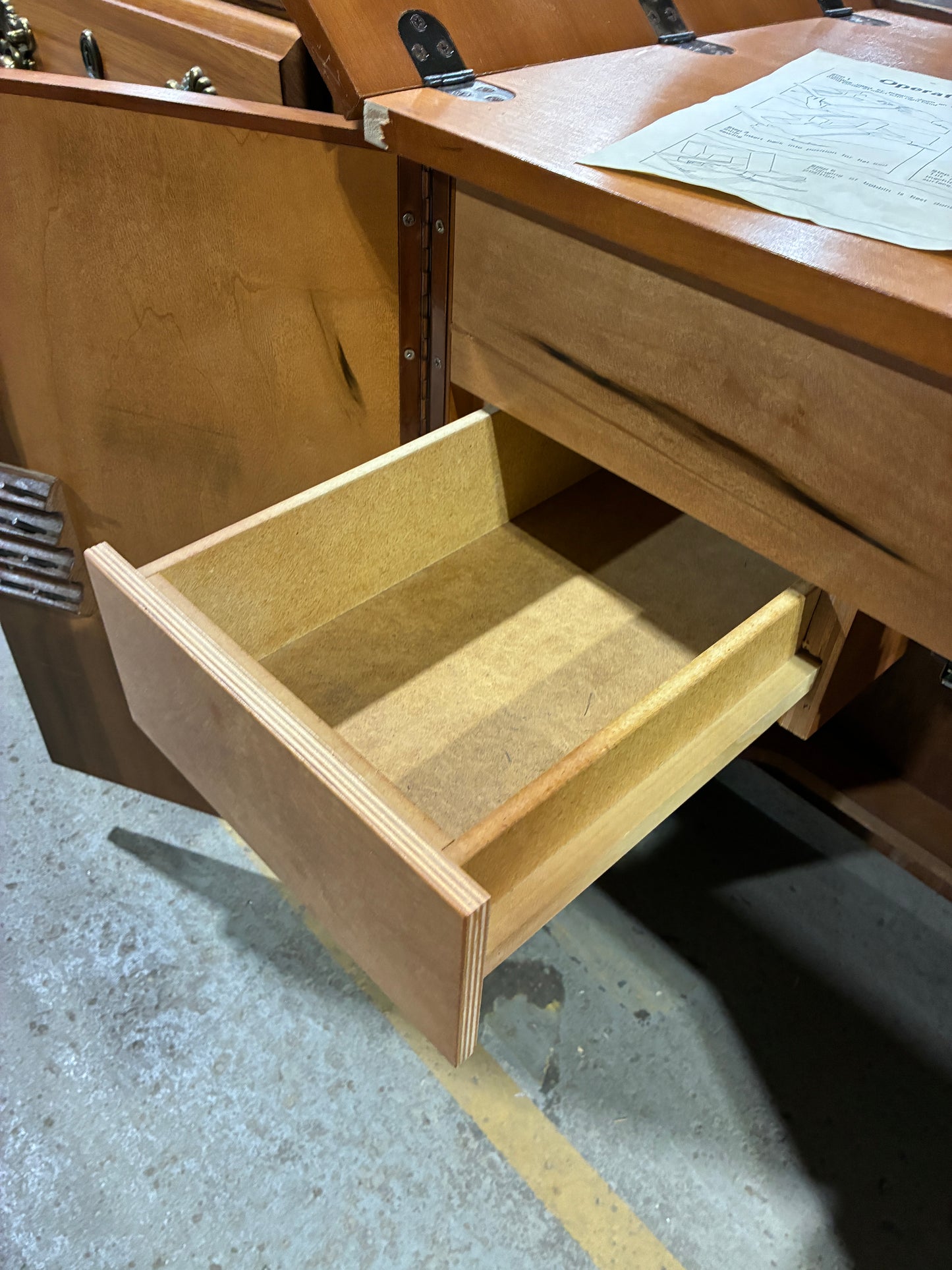 Vintage Sewing Machine Cabinet Table