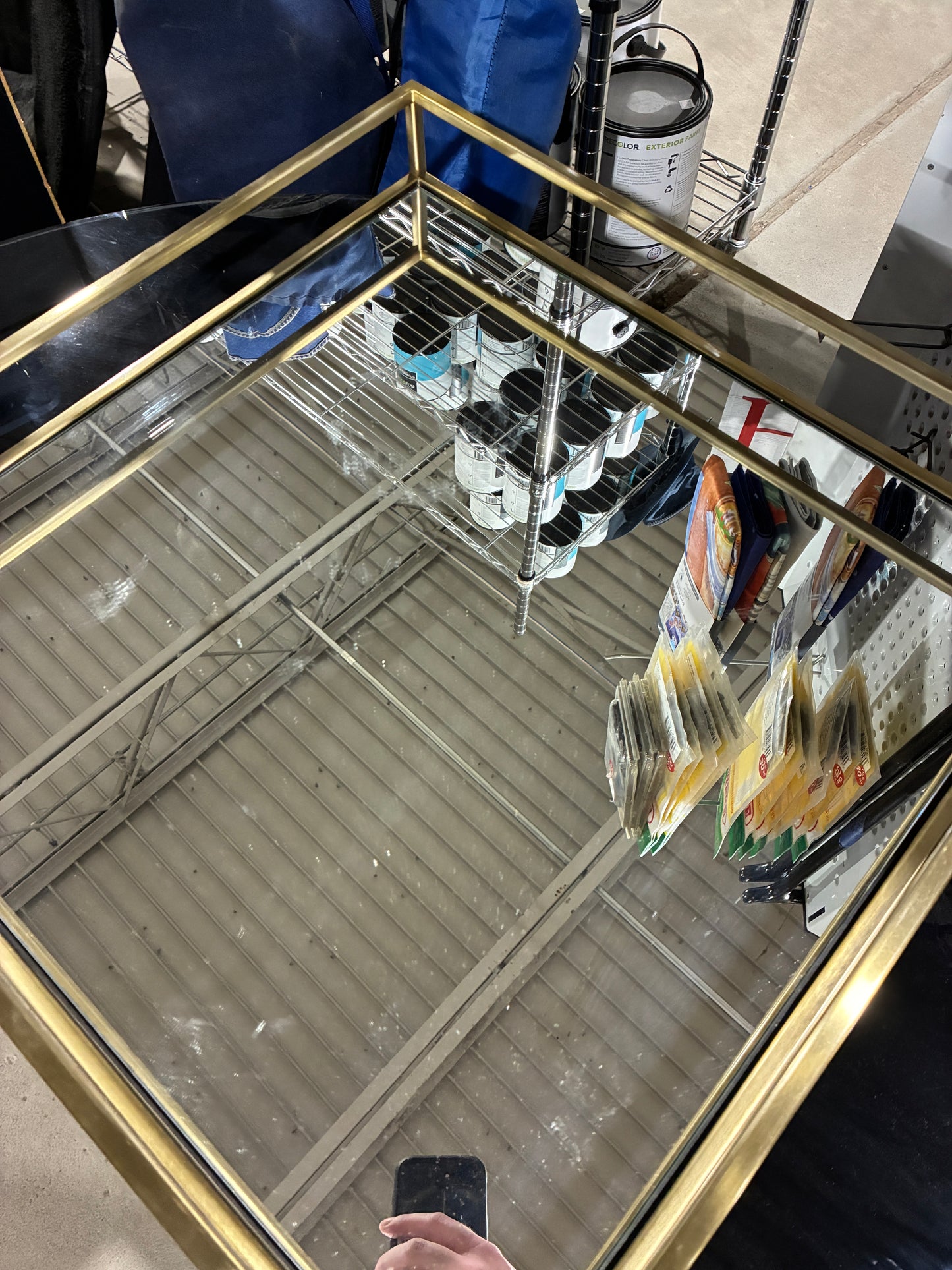 Arhaus Mirror Tray – 22" x 22" Brass & Glass