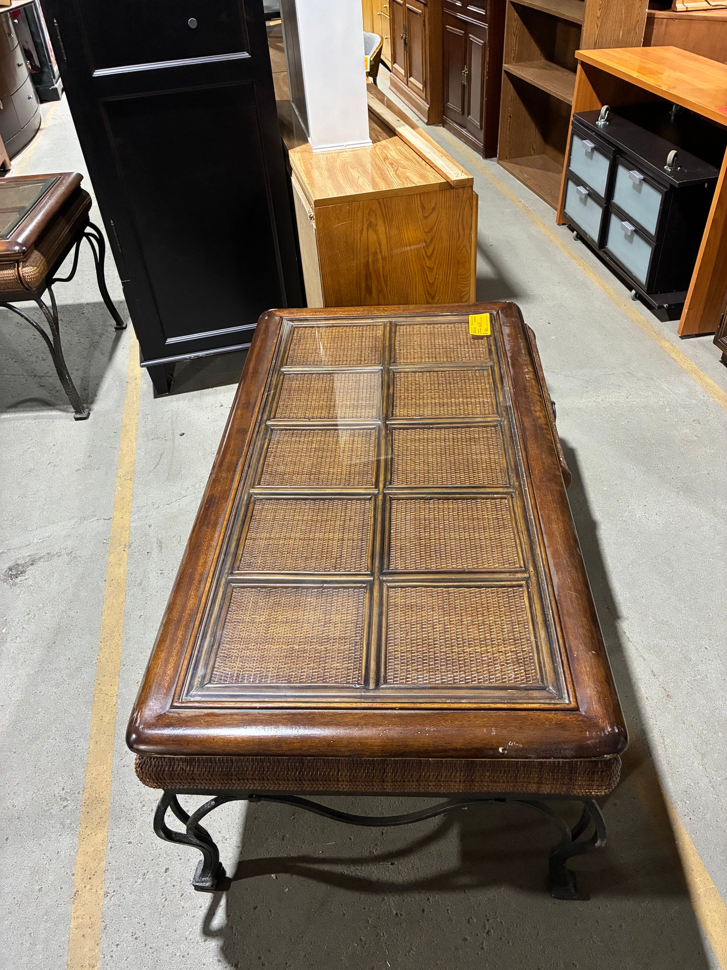 Tropical Rattan Coffee Table with Dual Storage Drawers