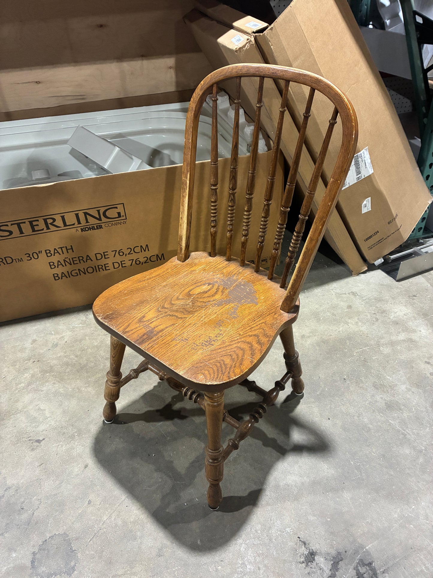 Solid Wood Dining Table with 2 Windsor Chairs