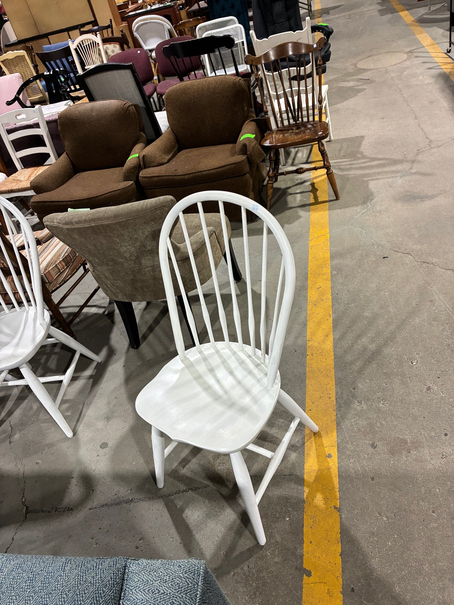 White Windsor-Style Dining Chair