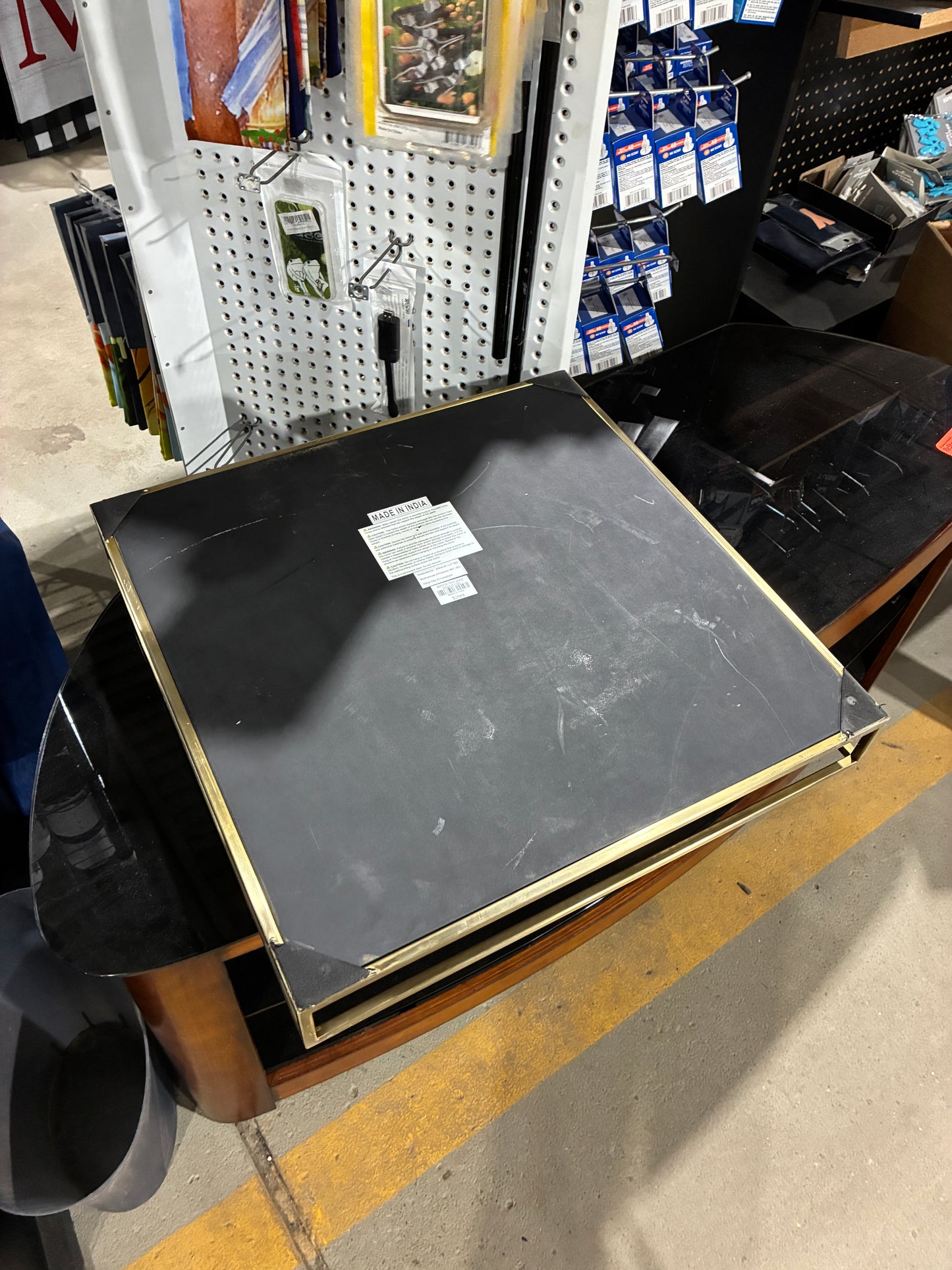 Arhaus Mirror Tray – 22" x 22" Brass & Glass