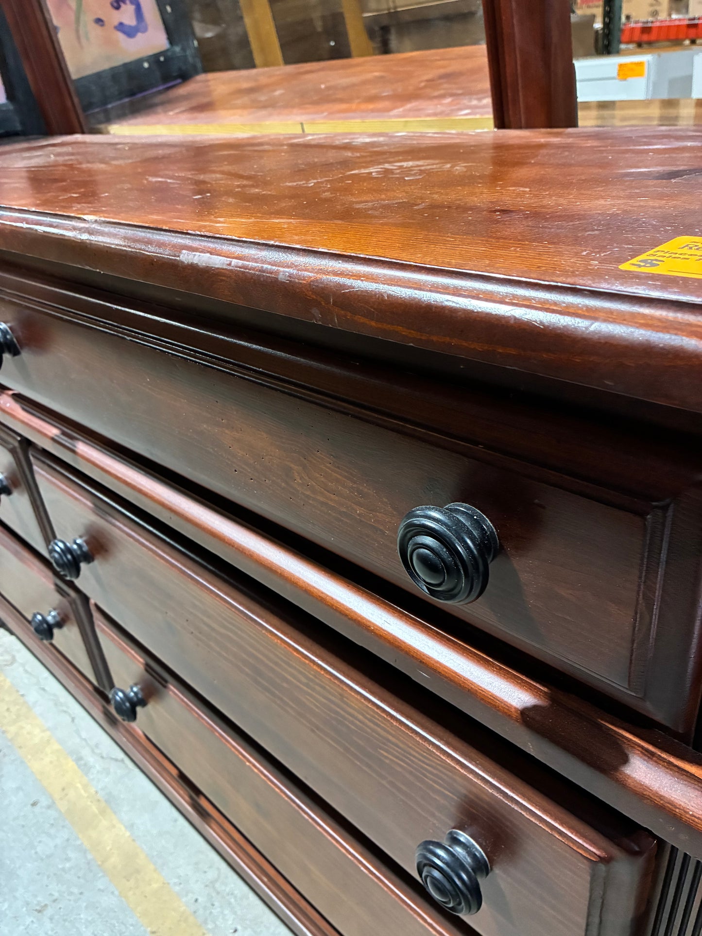 Cherry Finish Dresser with Matching Mirror