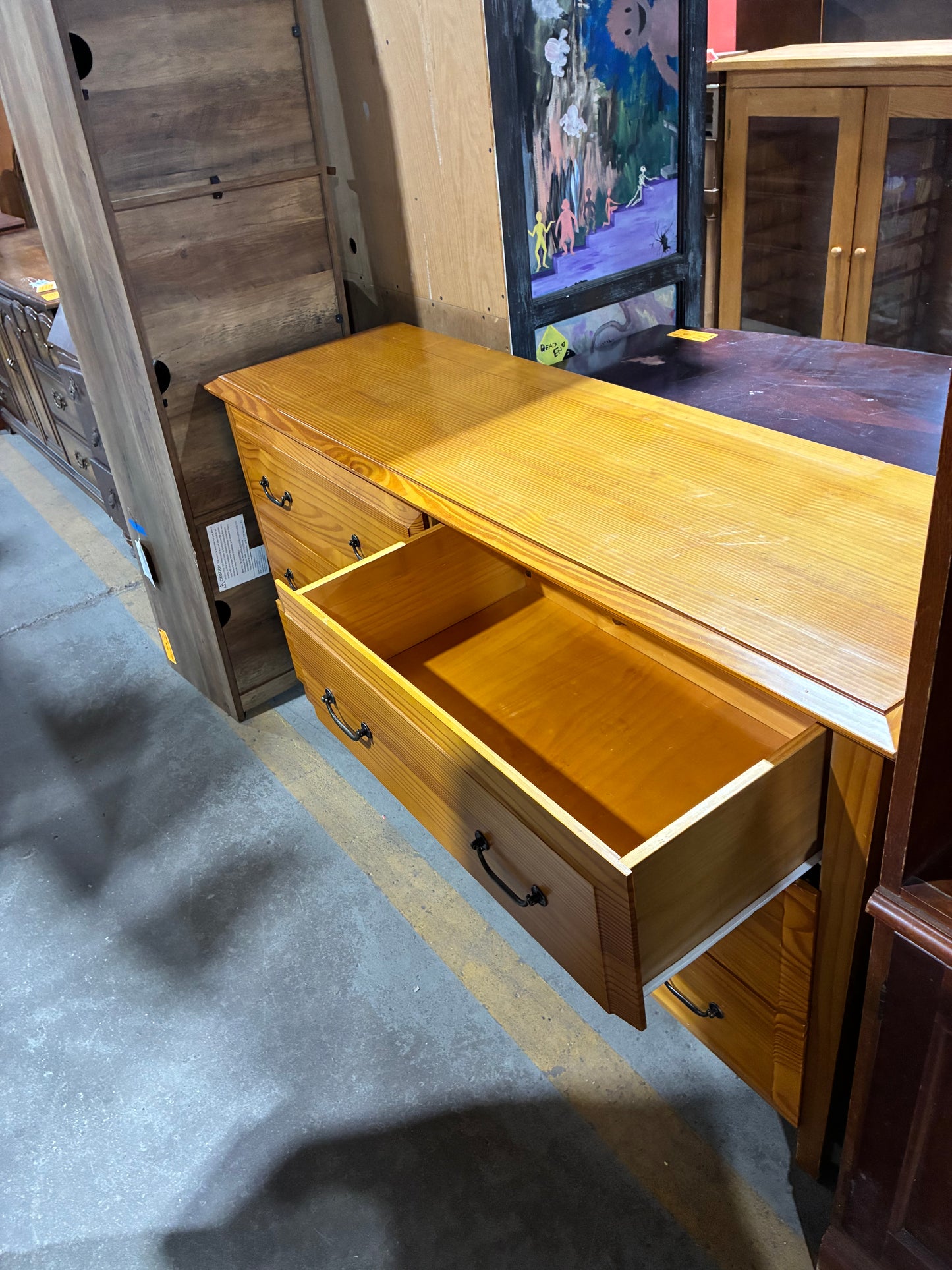 Honey Pine 6-Drawer Dresser
