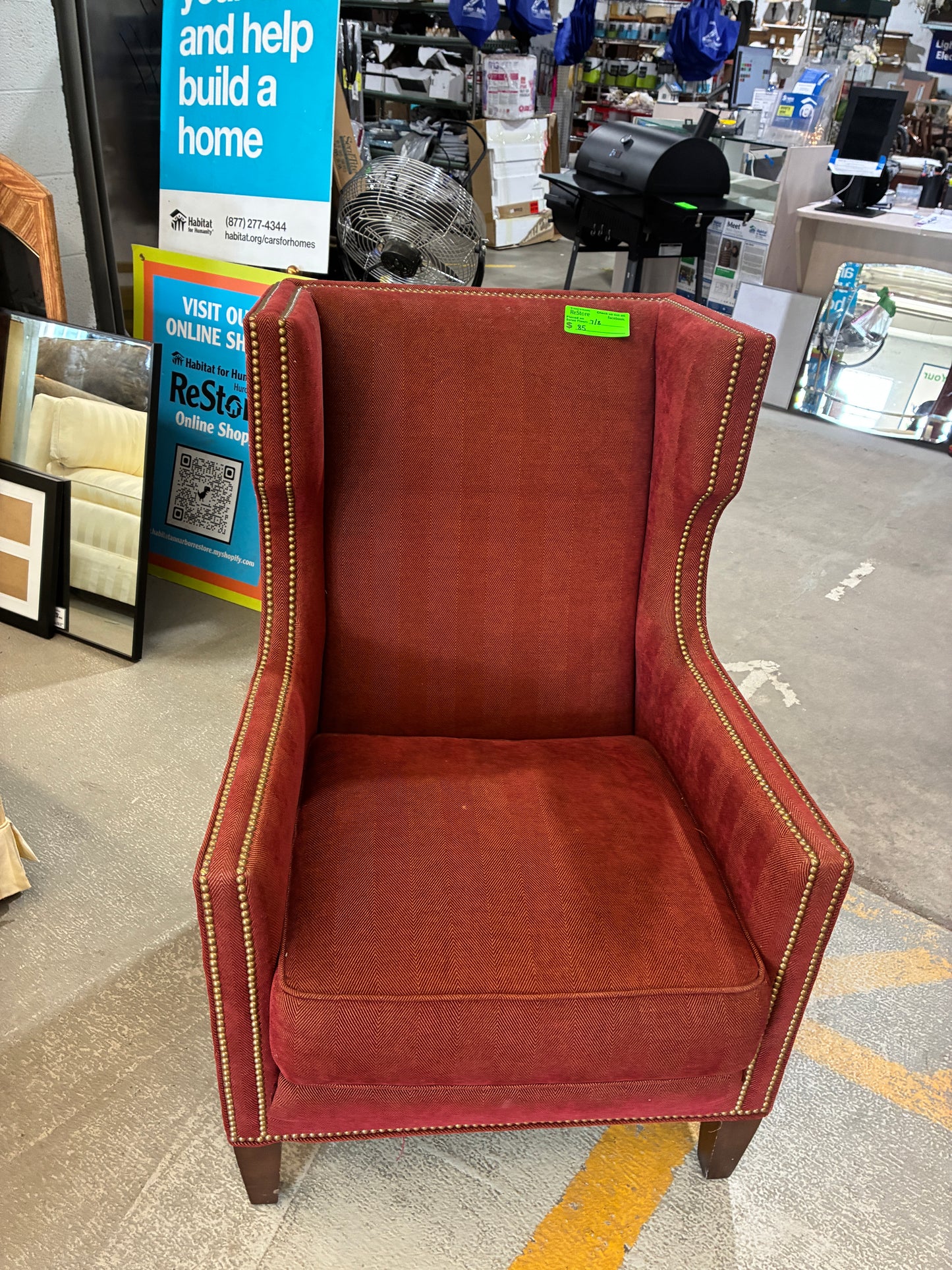 Sherrill Furniture Burgundy Wingback Chair