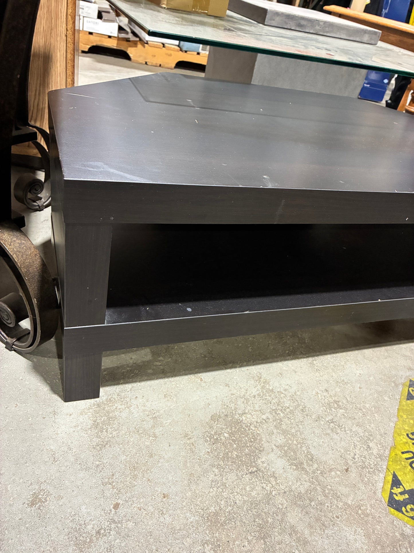 Black Coffee Table with Open Shelf