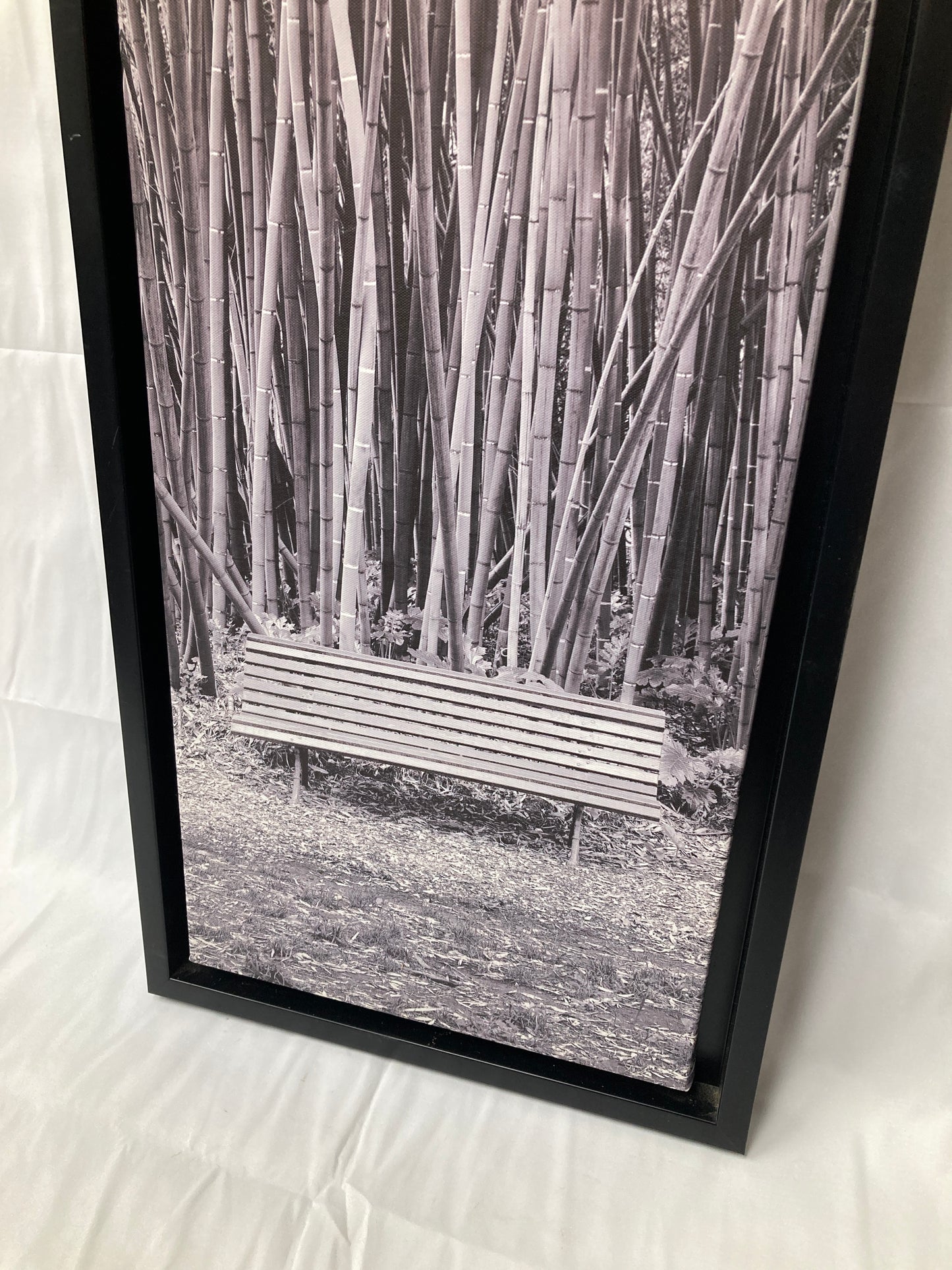 Framed Black & White Bamboo Forest Print
