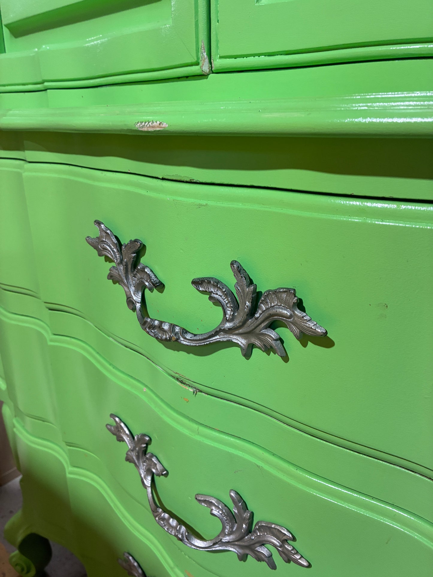 Vintage Lime Green Painted Gentleman's Chest