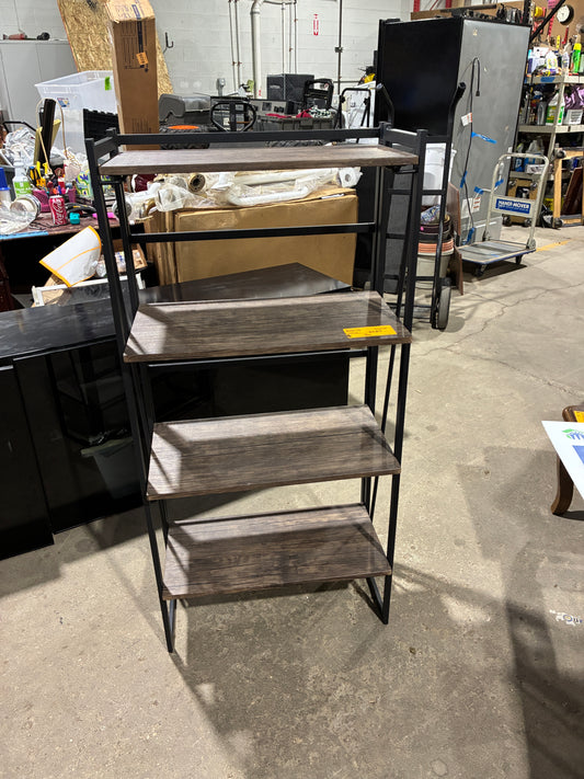 Industrial Wood & Metal 4-Tier Bookshelf