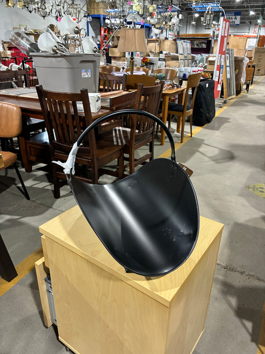 Open Hearth Black Metal Fireplace Log Bin
