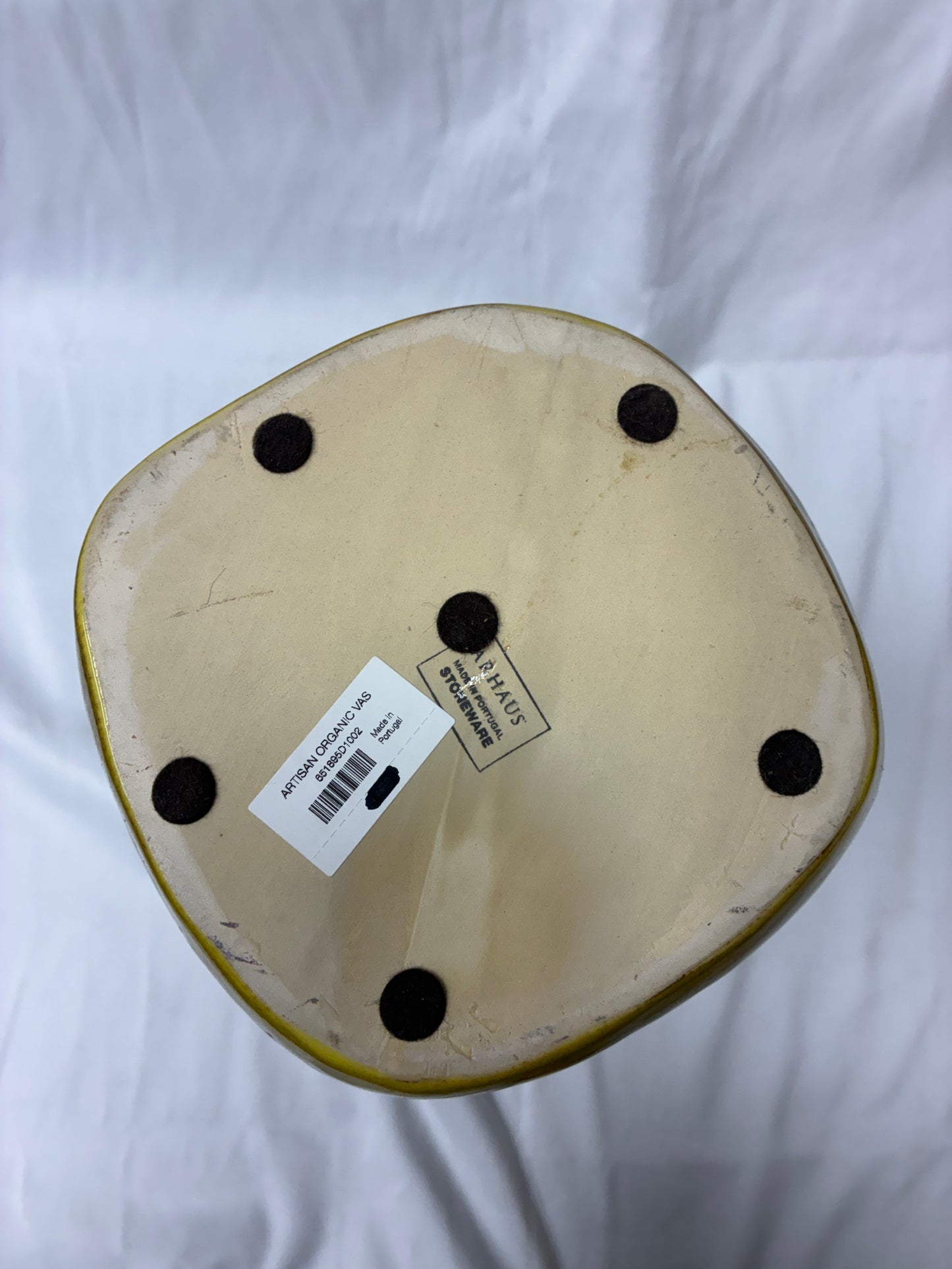 Arhaus Artisan Organic Vase – Yellow Speckled Glaze