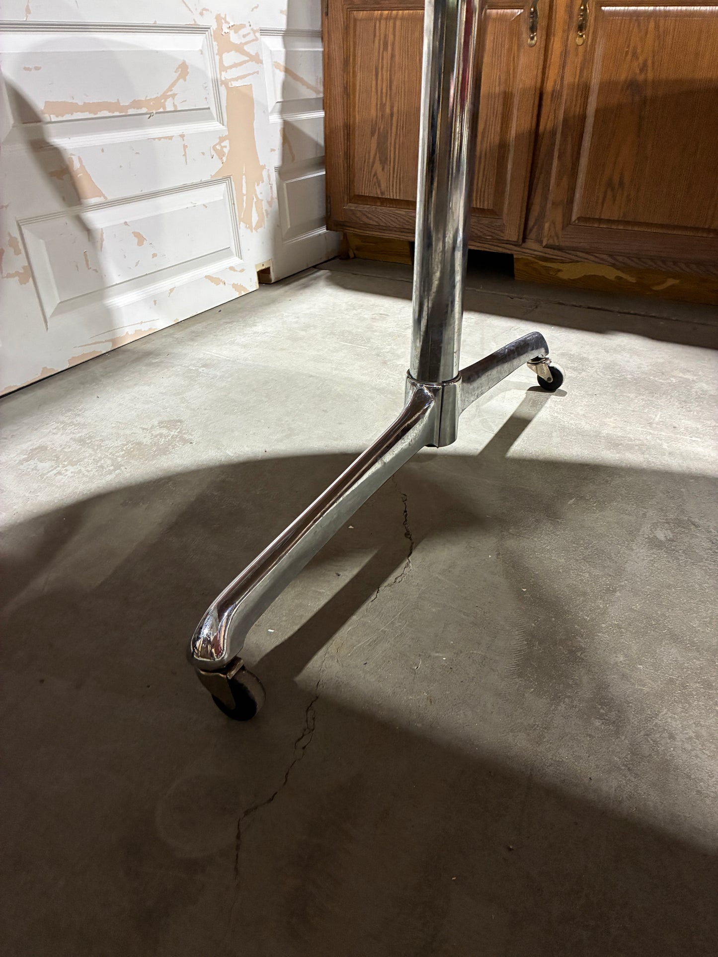 Large Oval Rolling Conference Table with Chrome Base