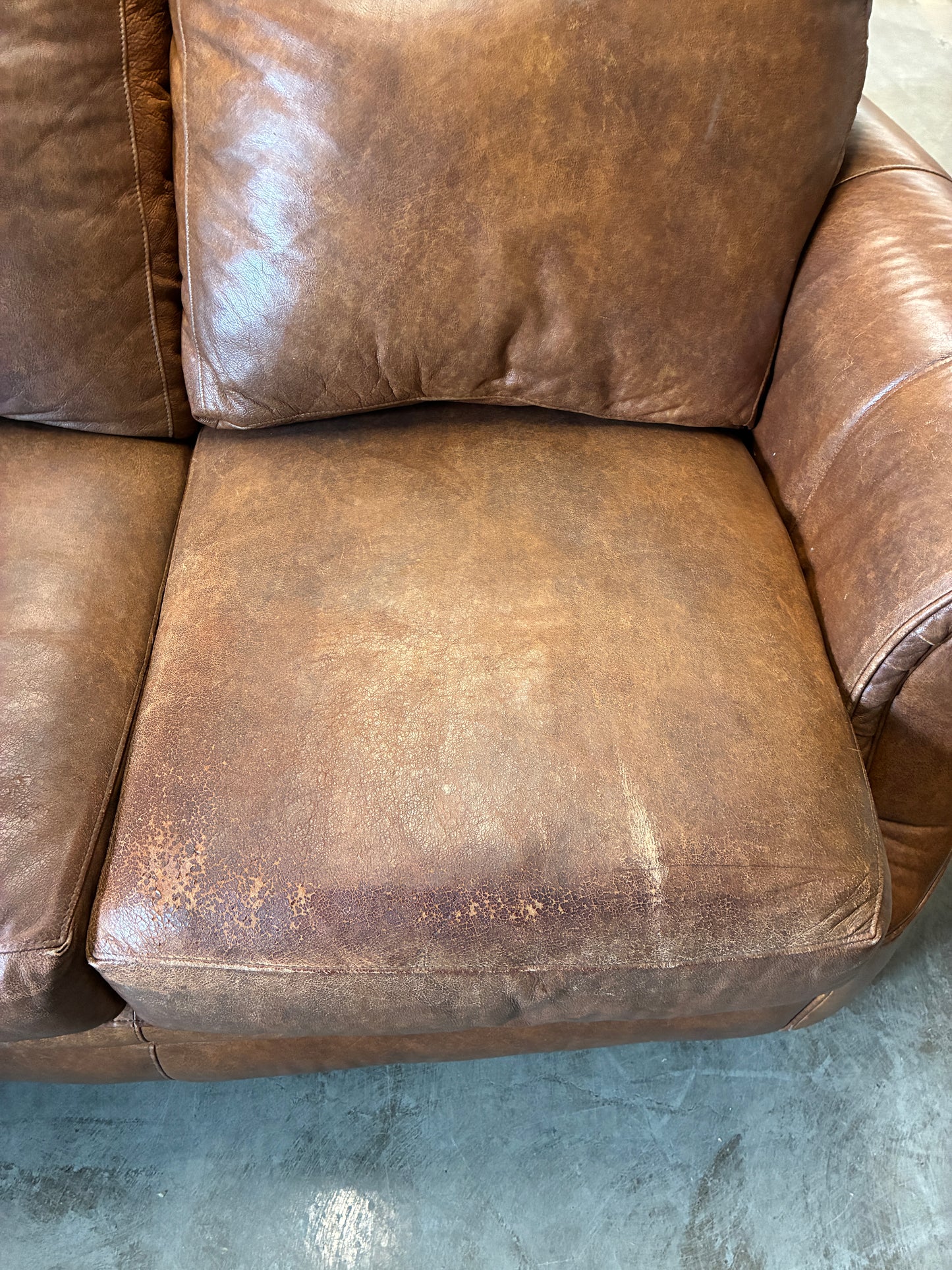 Alexander Julian Home Colours Brown Leather Loveseat