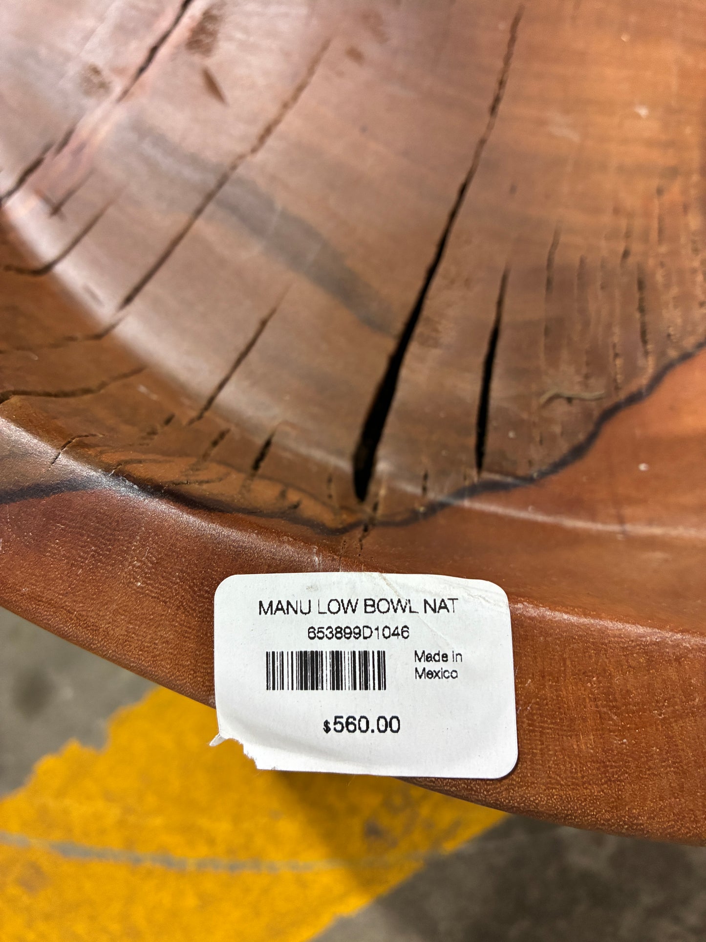 Arhaus Manu Natural Wood Low Bowl