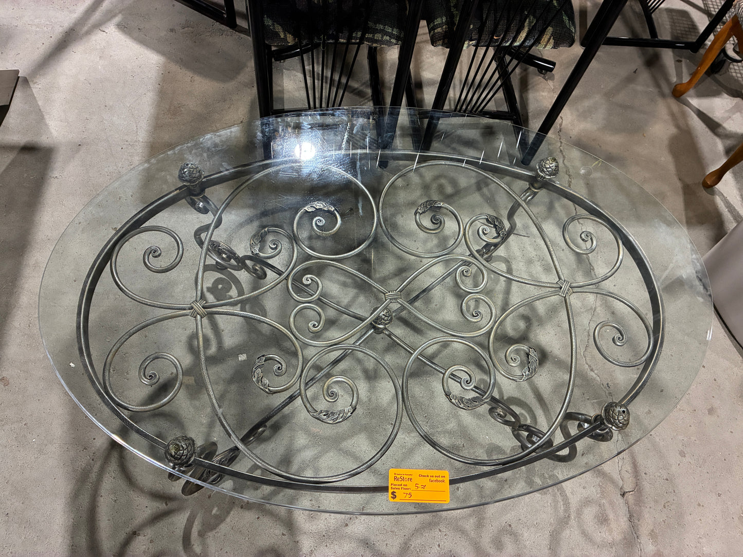Oval Glass Top Coffee Table