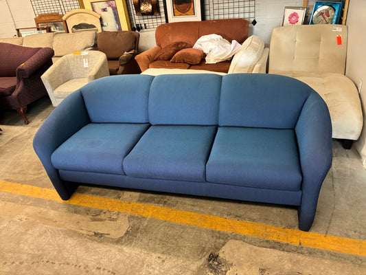 Modern Blue Curved Back Sofa