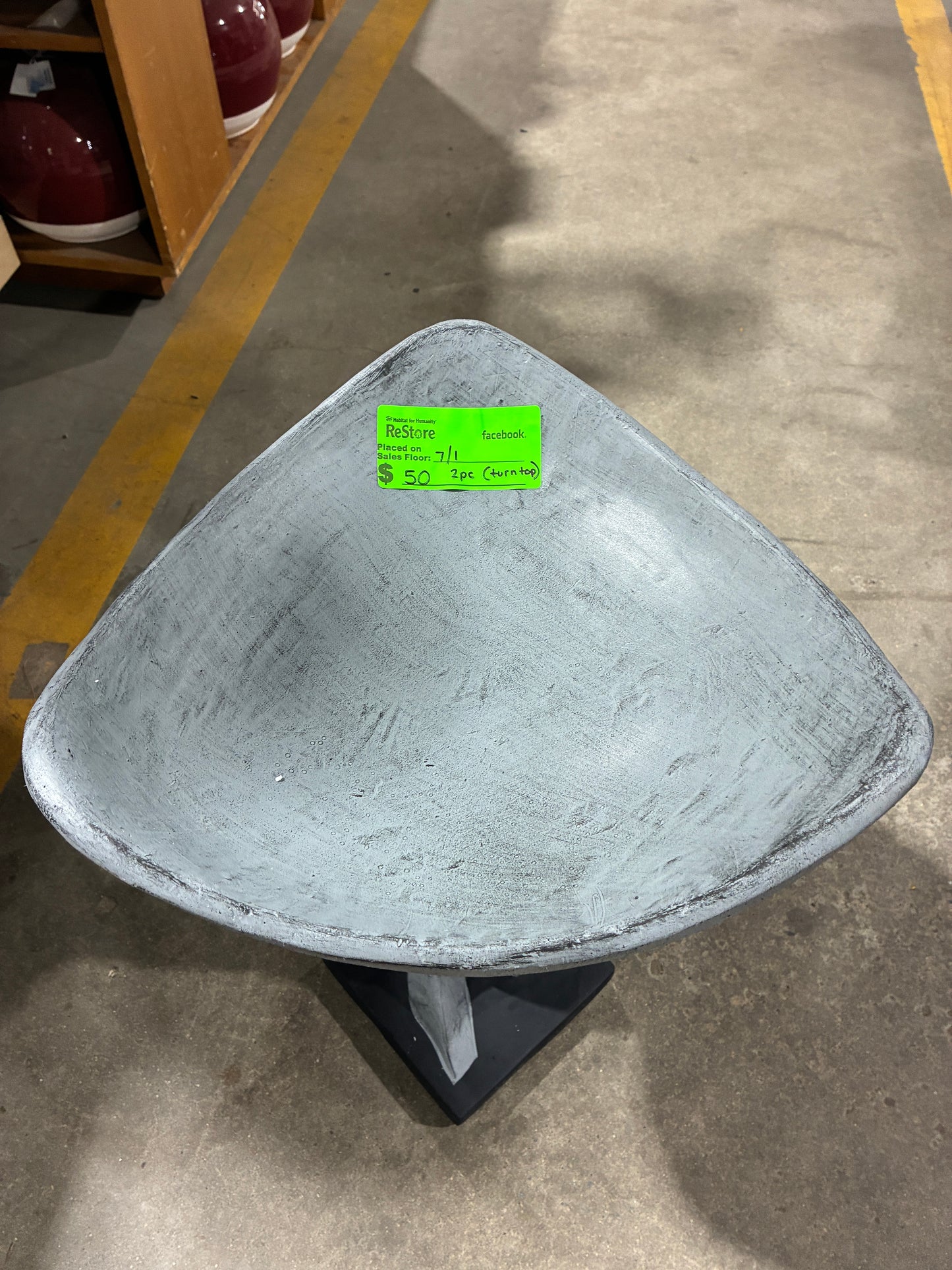 Modern Gray Pedestal Birdbath