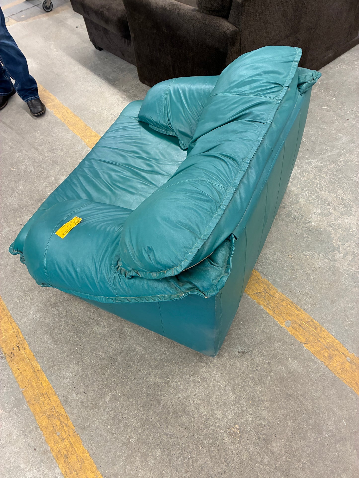 Vintage Teal Leather Chair