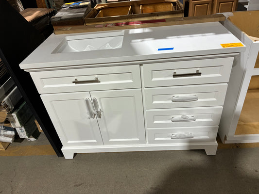 Allen + Roth 48" White Bathroom Vanity with Integrated Sink Top