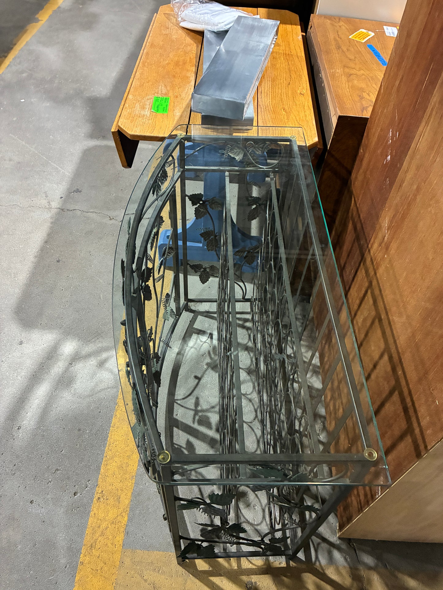 Decorative Metal Wine Rack Console Table