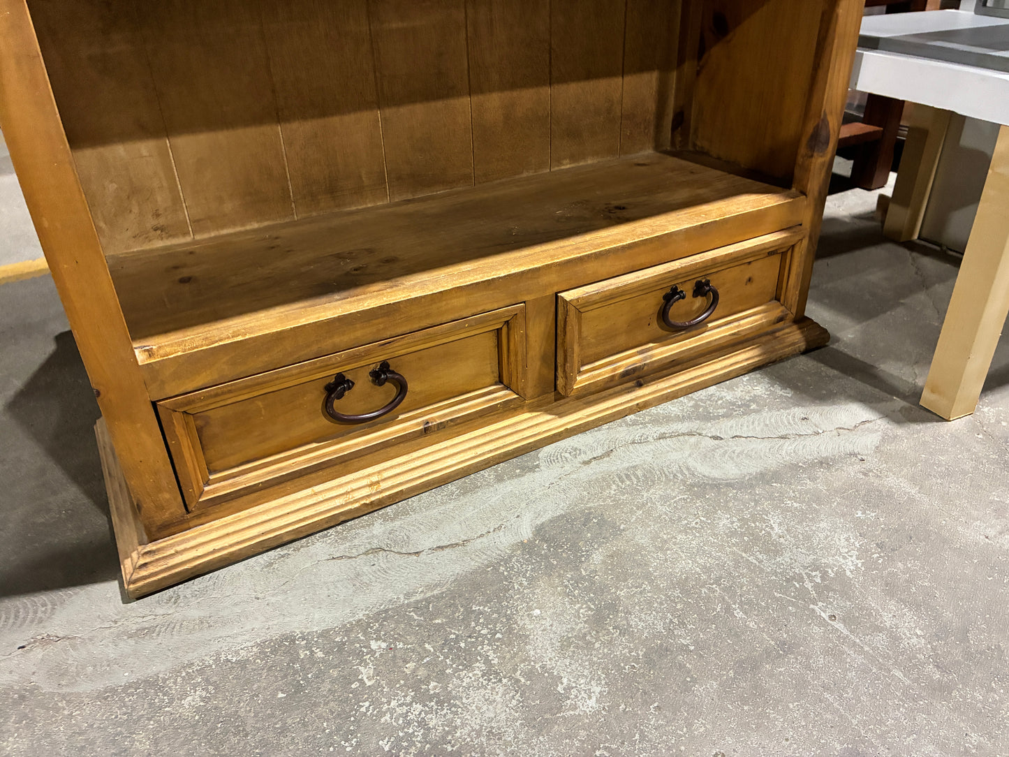 Rustic Solid Wood Bookcase with Storage Drawers