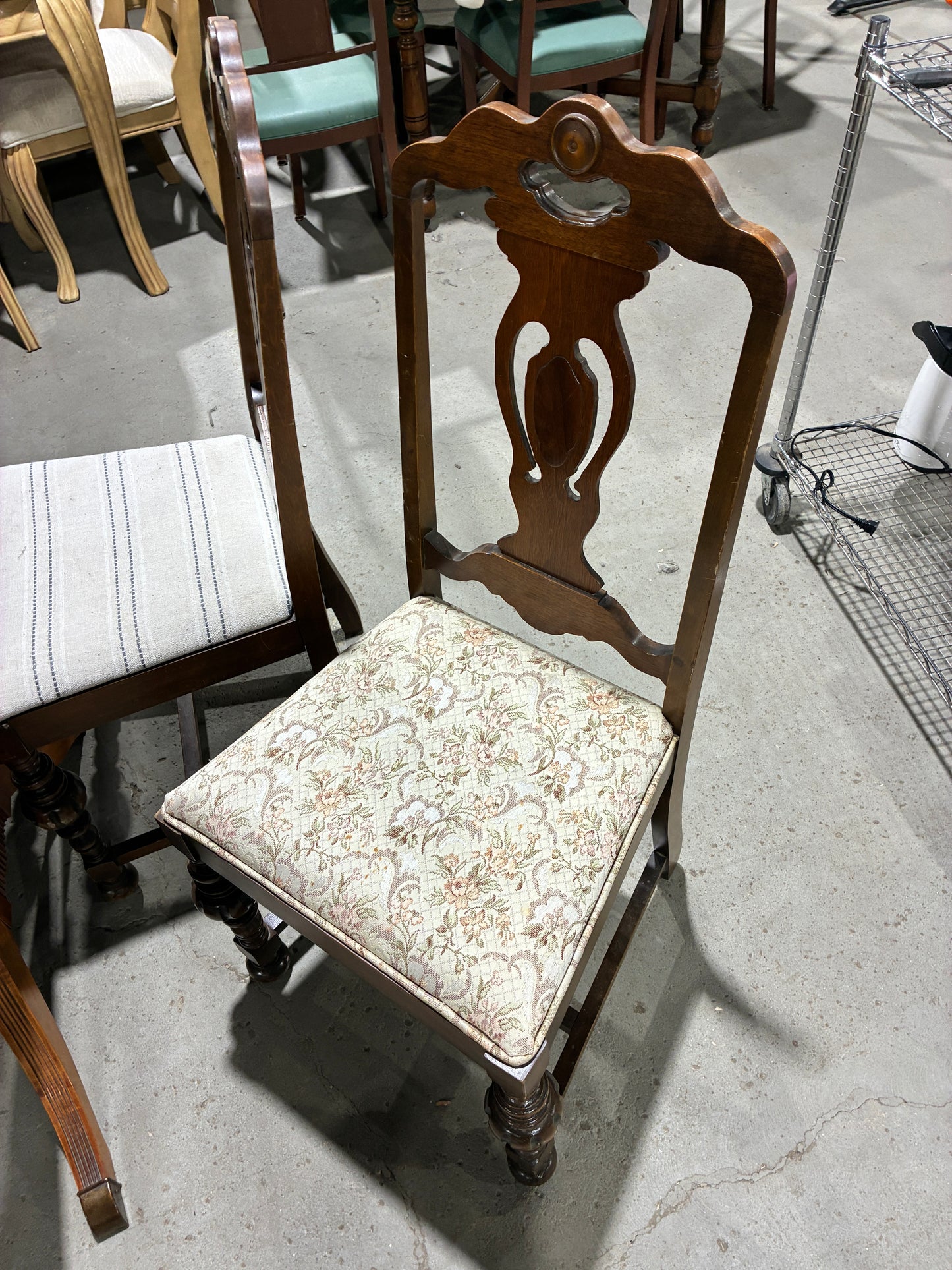 Vintage Drop Leaf Dining Table Set with 6 Chairs