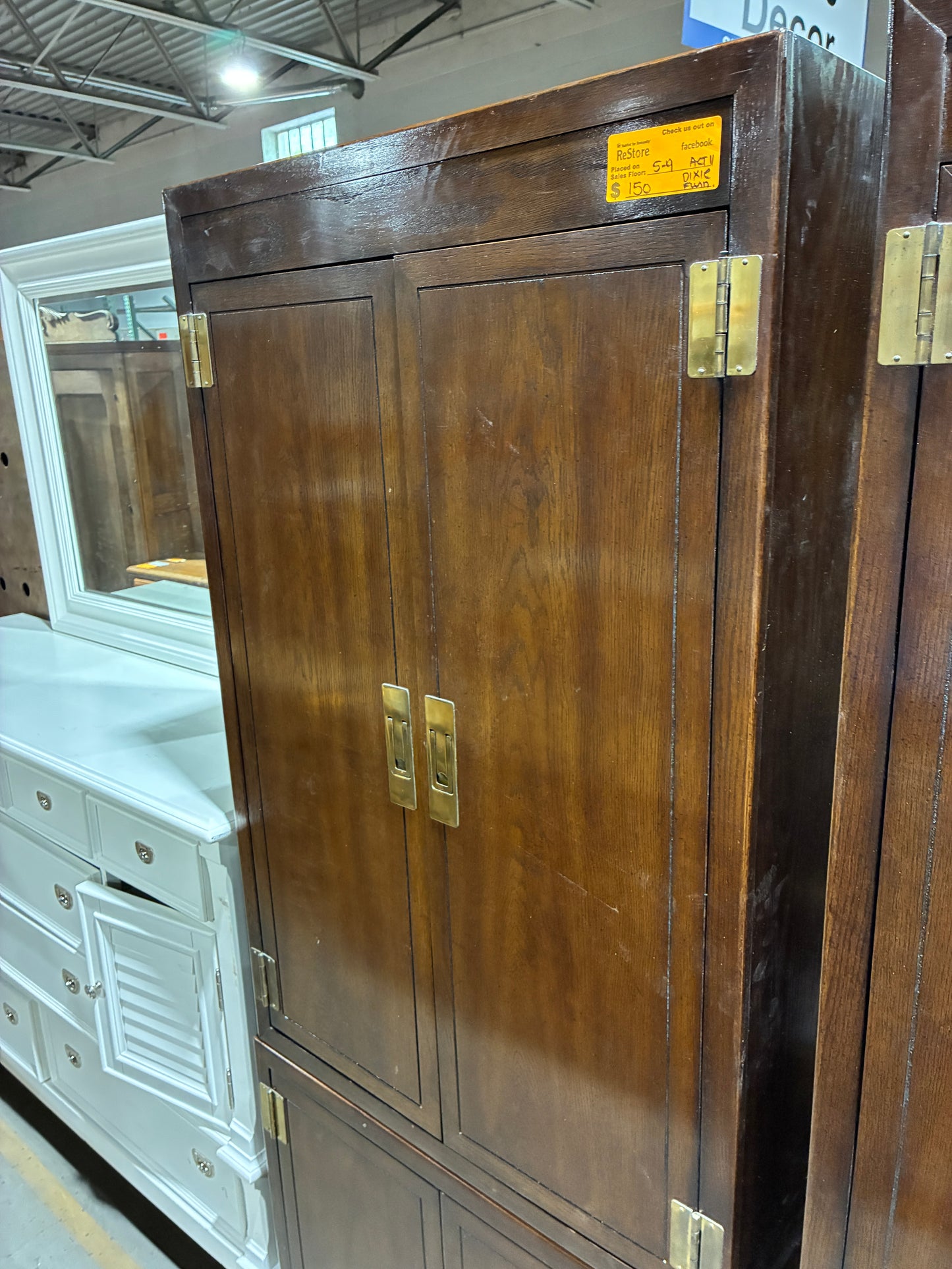 Act II Dark Wood Storage Cabinet Armoire