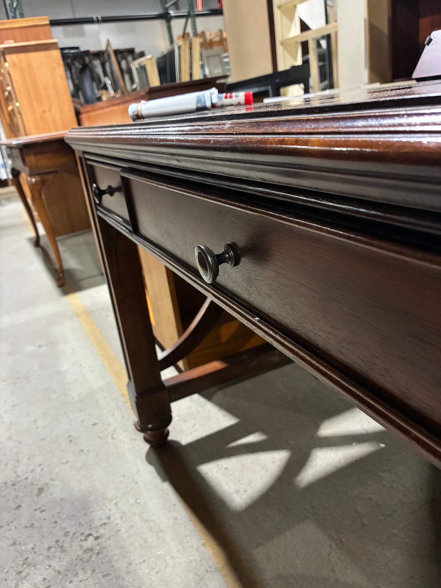 Traditional Executive Desk with Built-In Power Center