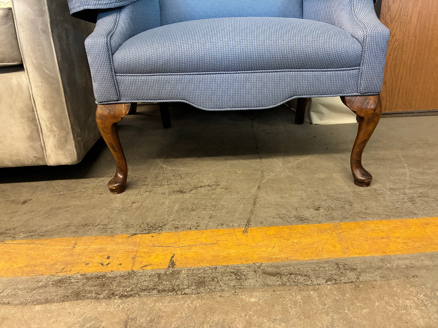 Classic Blue Wingback Accent Chair