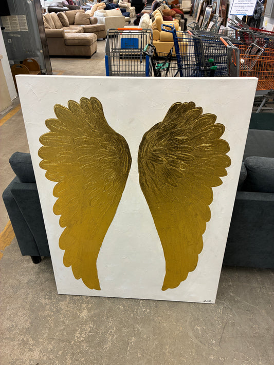 Gold Angel Wings Canvas Wall Art (36" x 48")